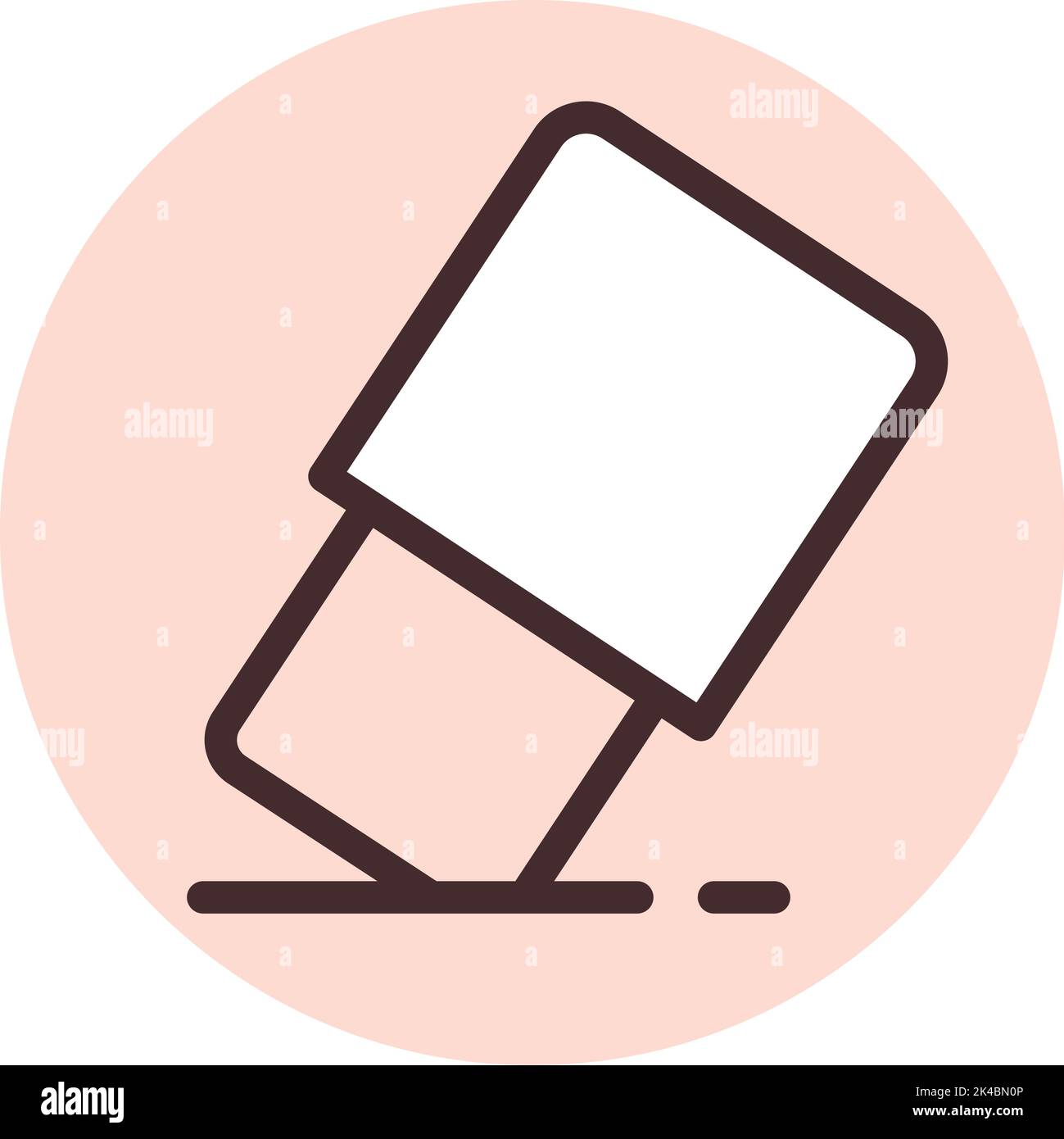 Graphic design eraser, illustration, vector on white background. Stock Vector