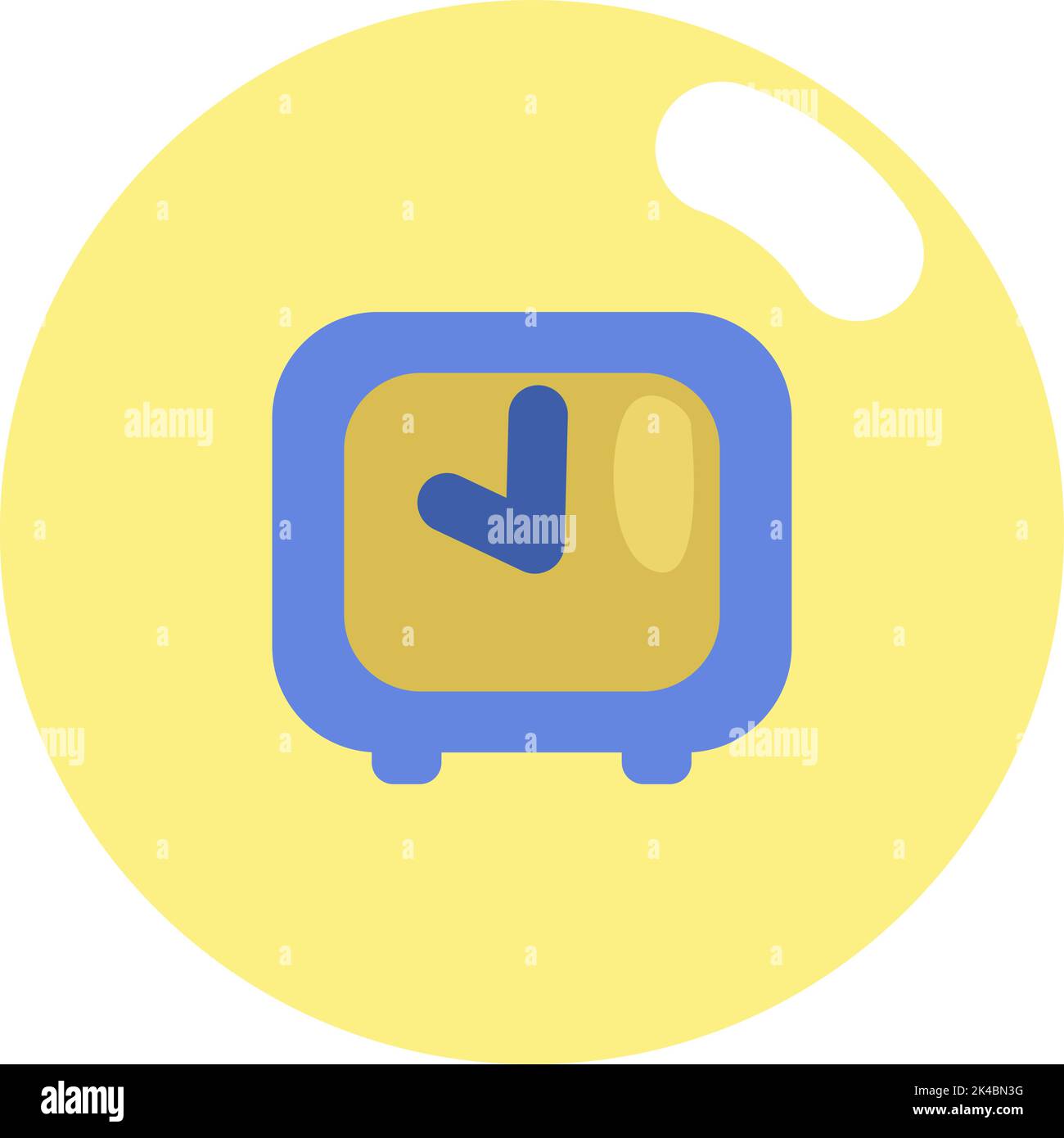 Hotel clock, illustration, vector on white background. Stock Vector