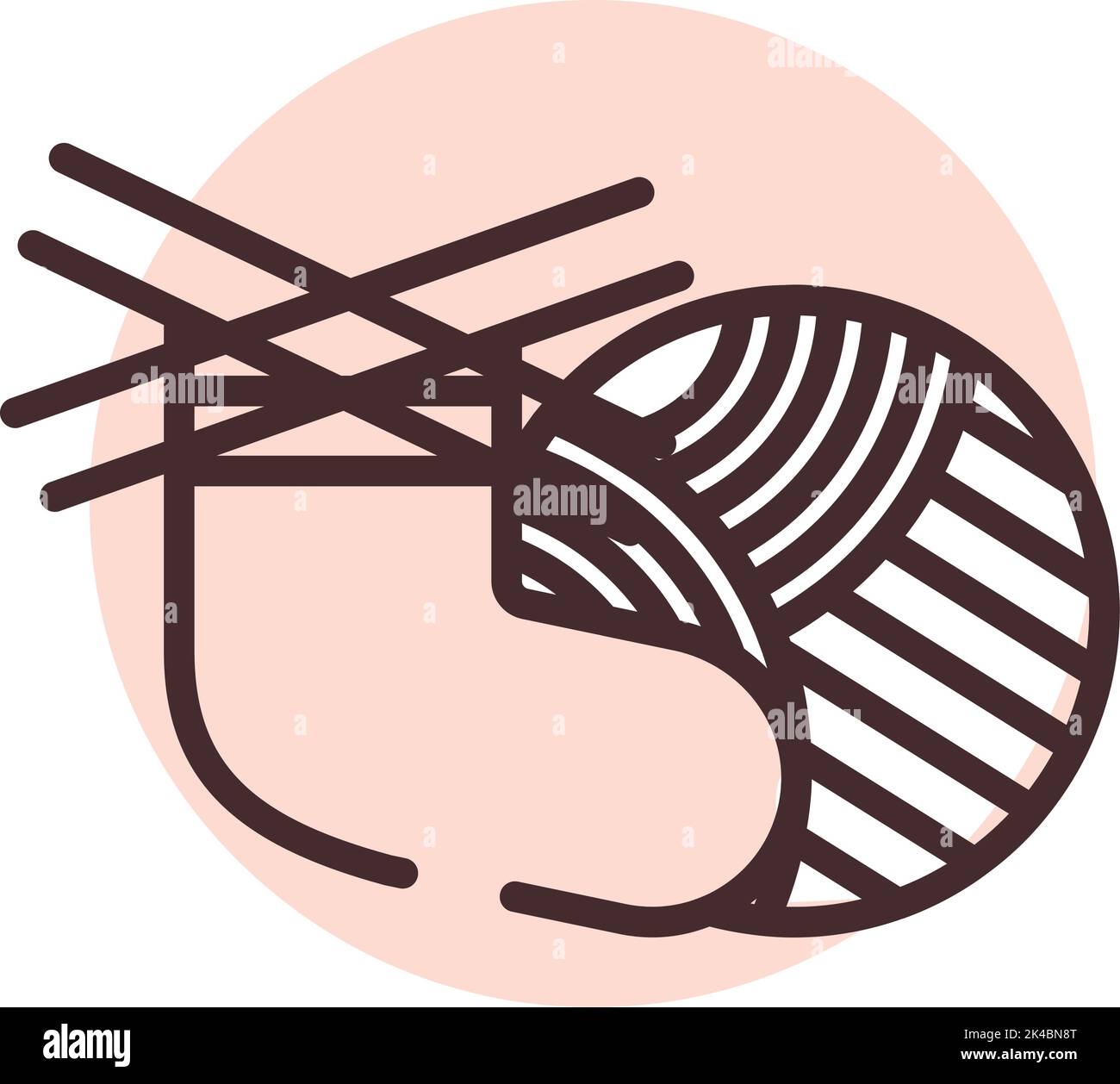 Hobby needle knitting, illustration, vector on white background. Stock Vector