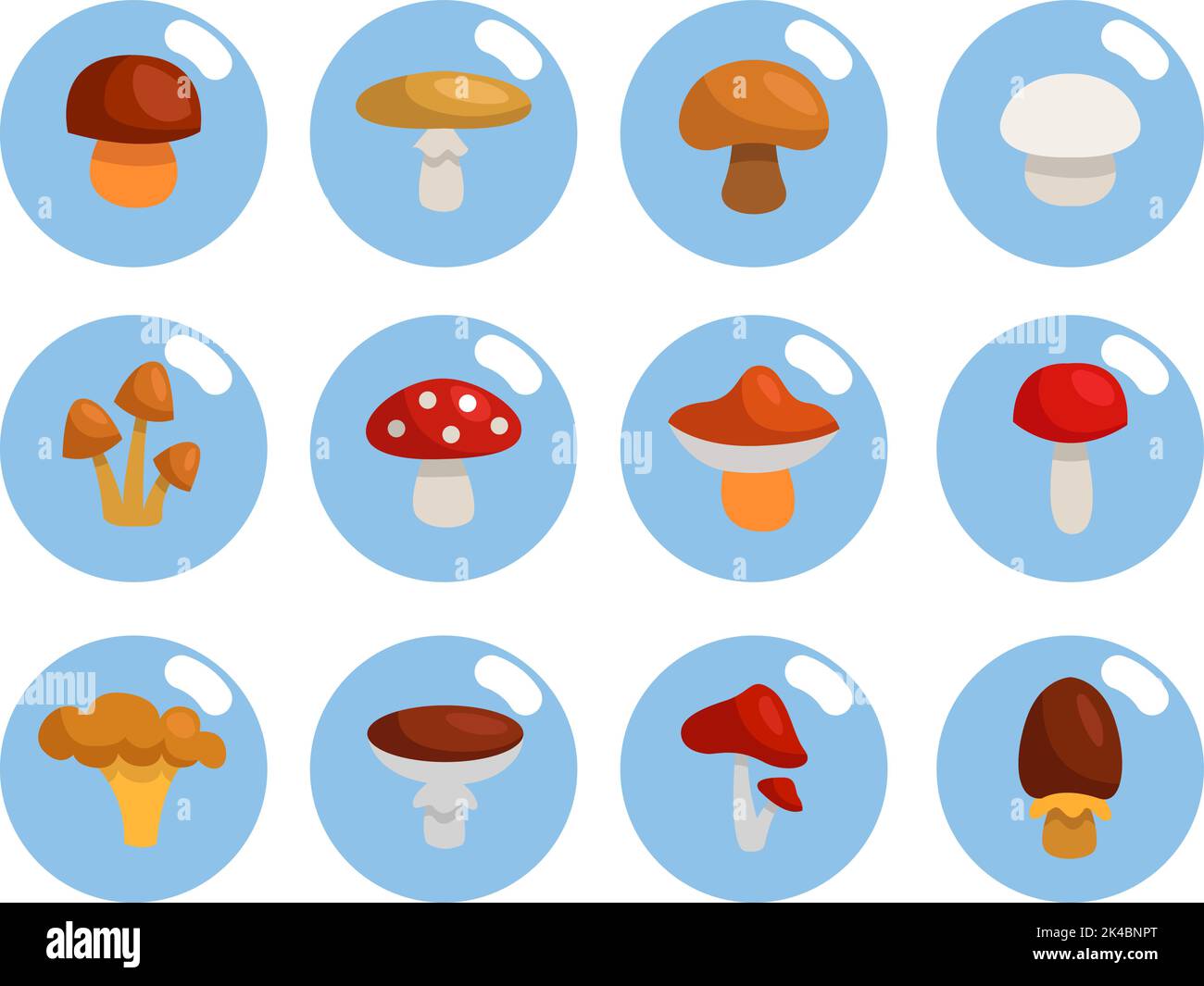 Mushroom season, illustration, vector on white background Stock Vector