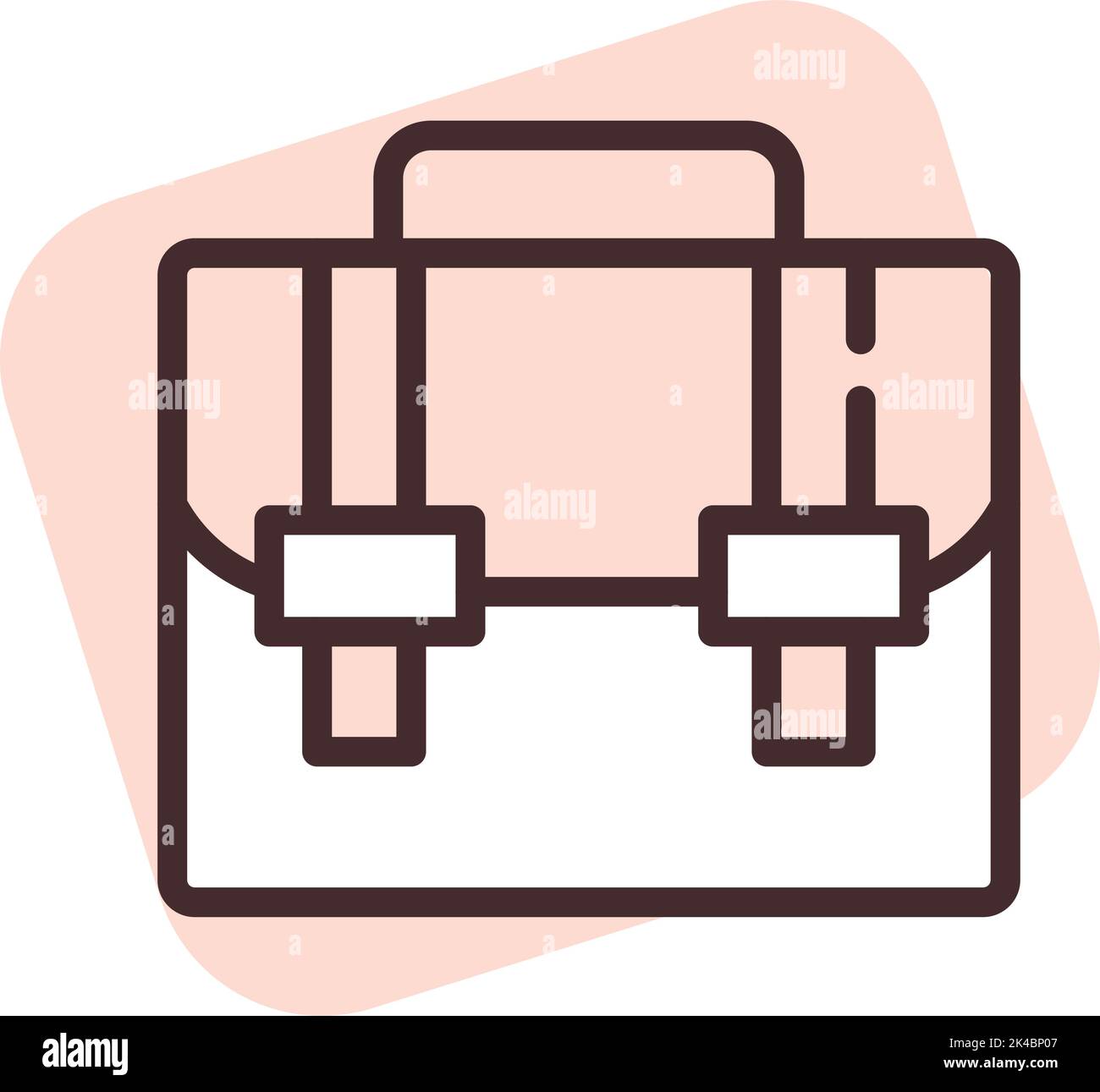 Office suitcase, illustration, vector on white background. Stock Vector