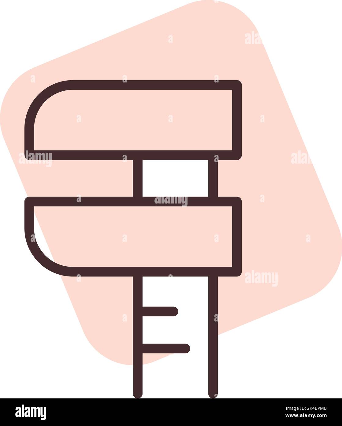 Plumbing measuring tool, illustration, vector on white background Stock