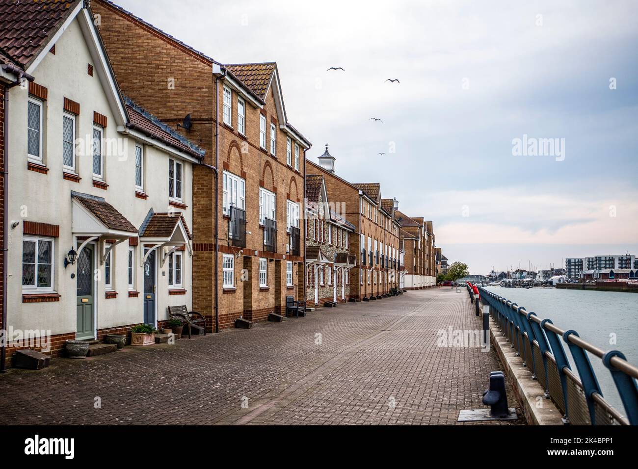 A Residential house next to ShorehambySea River Aire, UK Stock Photo