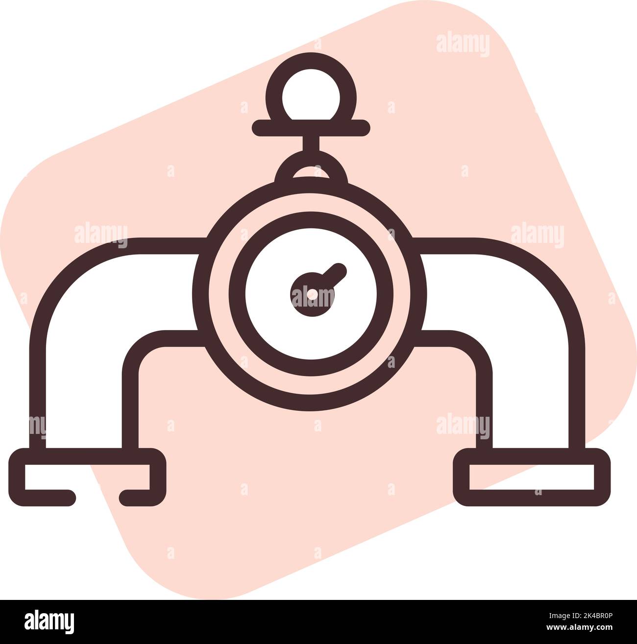 Plumbing pipe meter, illustration, vector on white background. Stock Vector