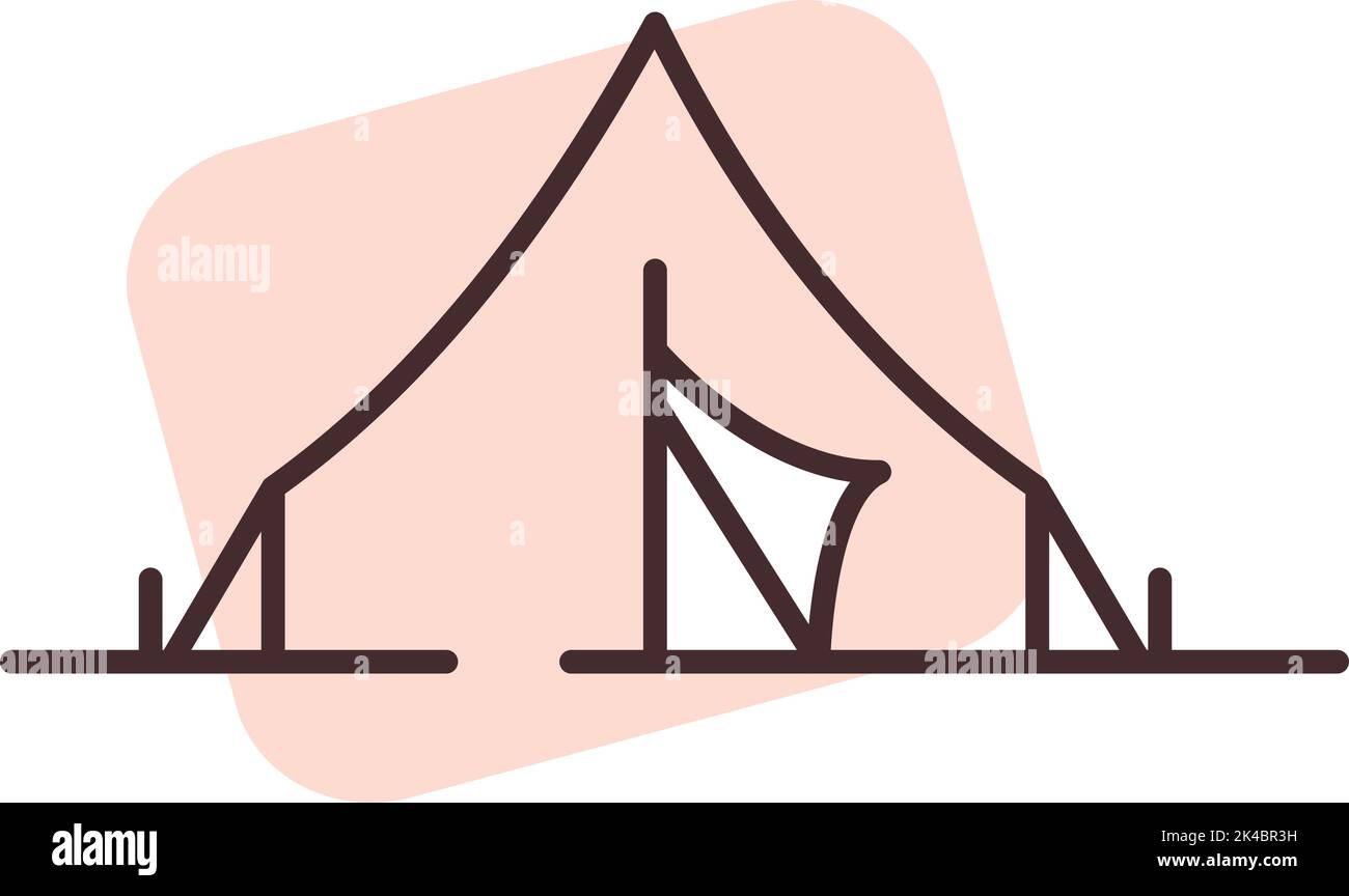 Park tent , illustration, vector on white background. Stock Vector