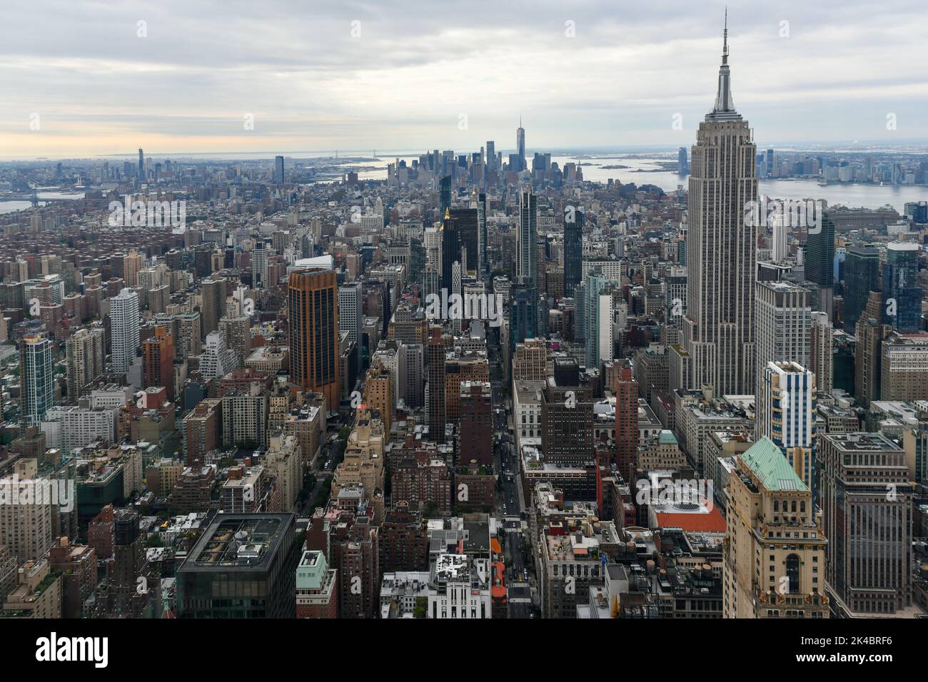Aerial view of the New York City skyline from Midtown Manhattan Stock ...