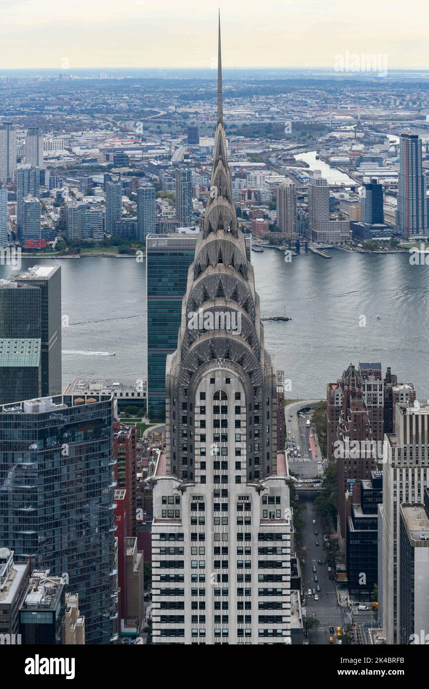 Aerial view of the New York City skyline from Midtown Manhattan Stock ...