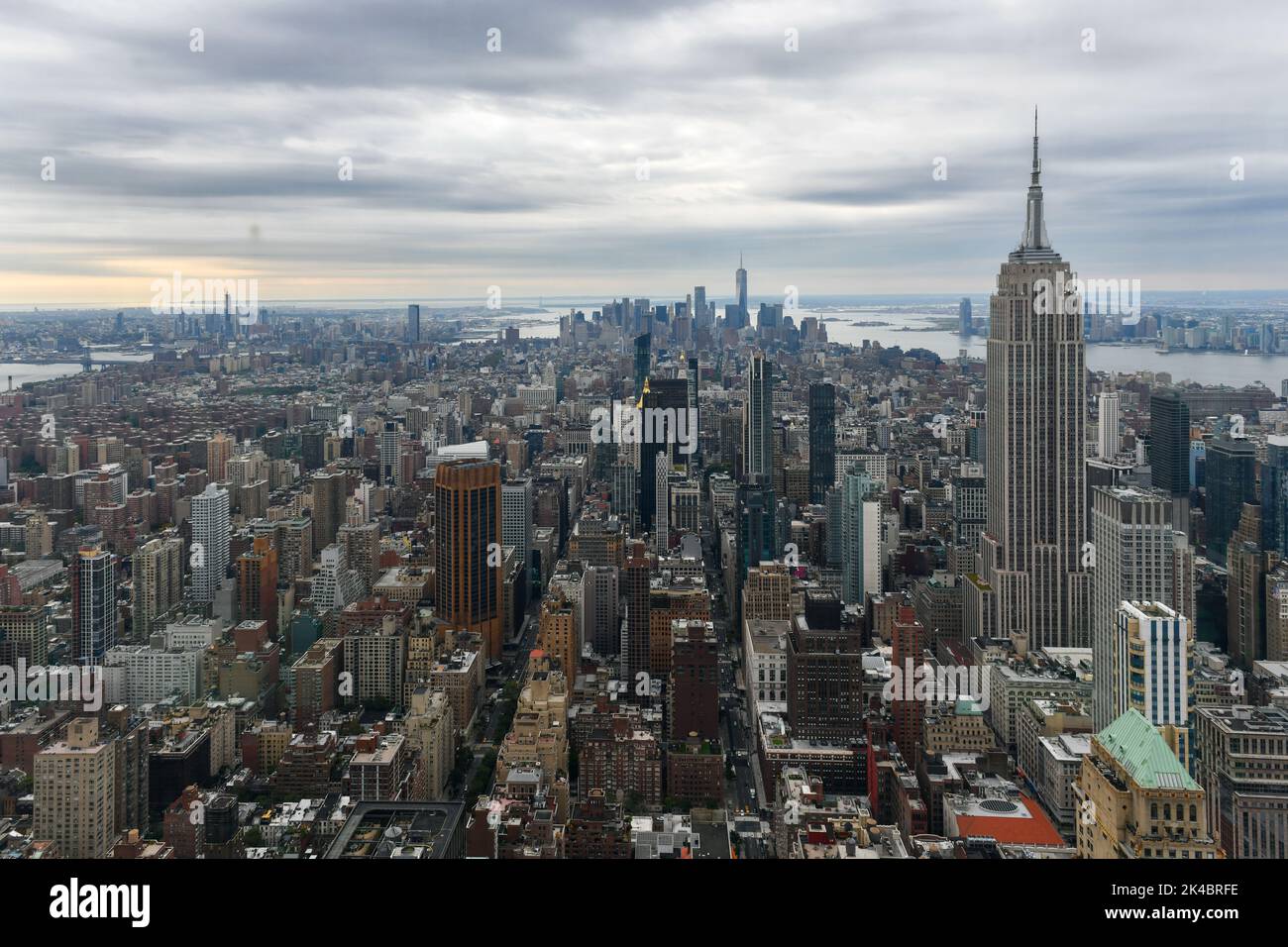 Aerial view of the New York City skyline from Midtown Manhattan Stock ...