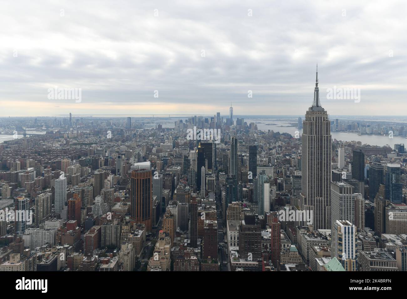 Aerial view of the New York City skyline from Midtown Manhattan Stock ...
