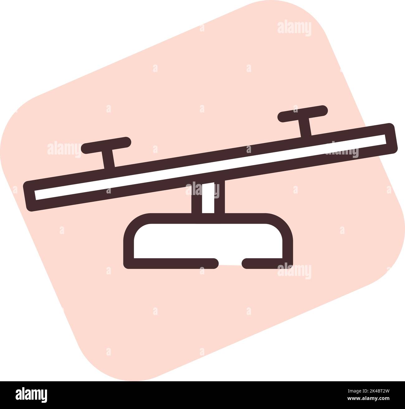 Park seesaw , illustration, vector on white background. Stock Vector