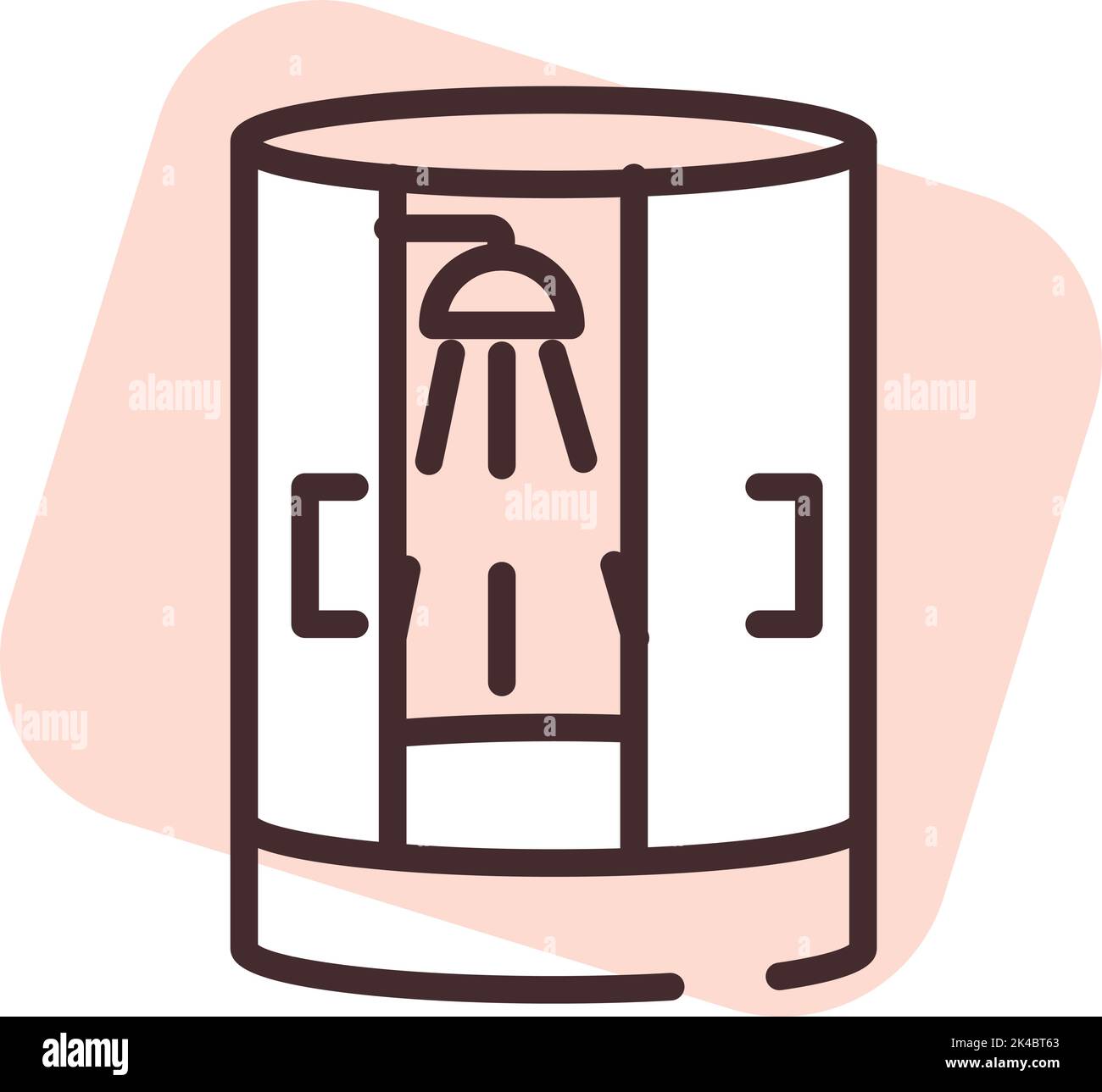 Plumbing shower cabin, illustration, vector on white background. Stock Vector