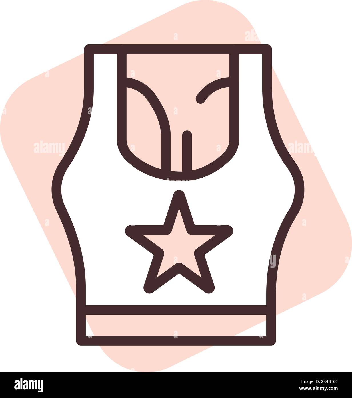 Printing womans top, illustration, vector on white background. Stock Vector