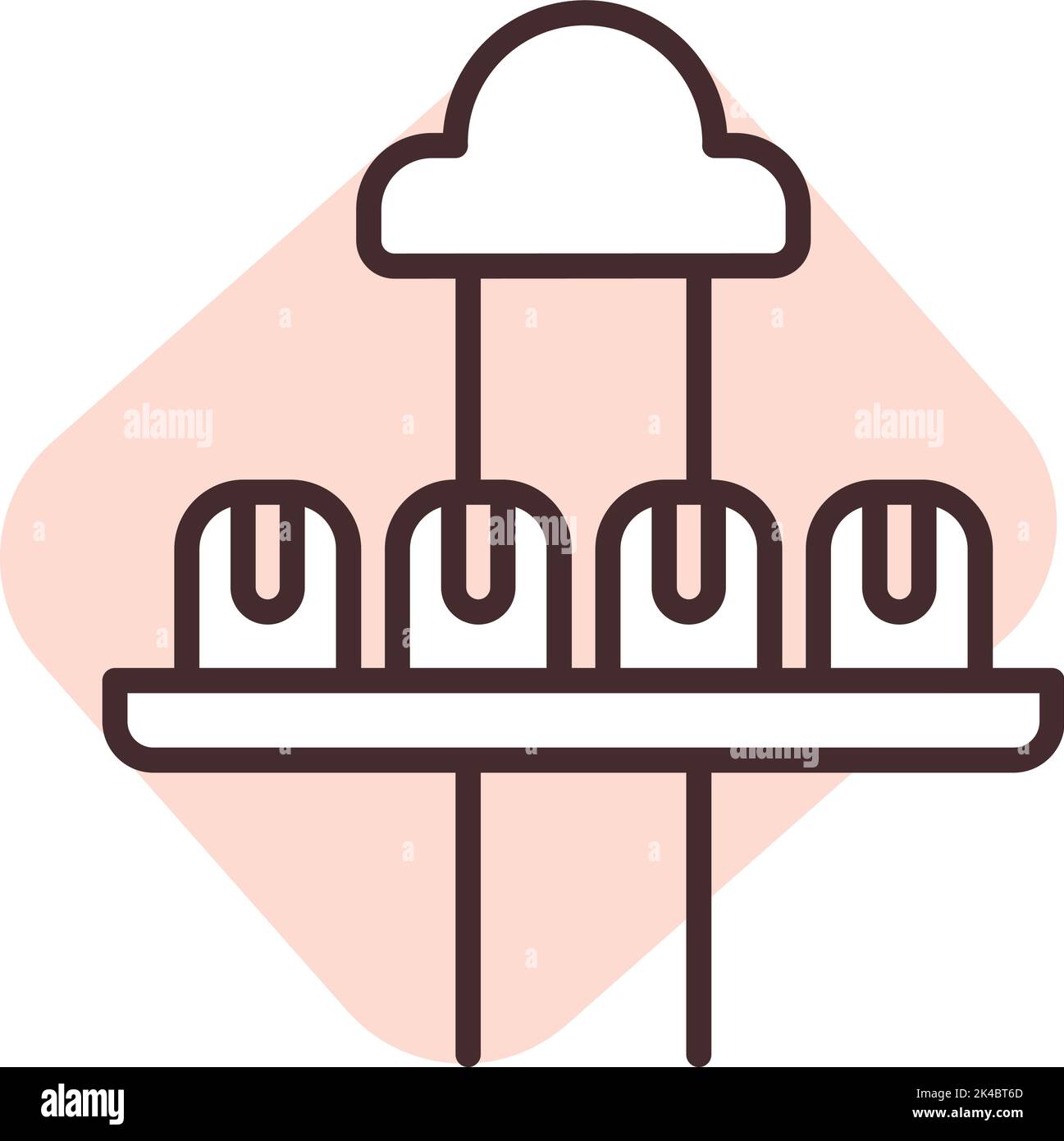 Park excitement ride, illustration, vector on white background. Stock Vector