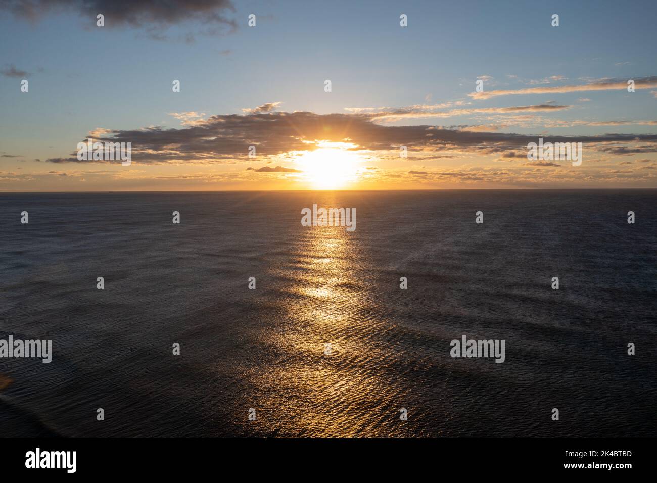 Sunrise over the Atlantic Ocean from Long Island, New York Stock Photo ...