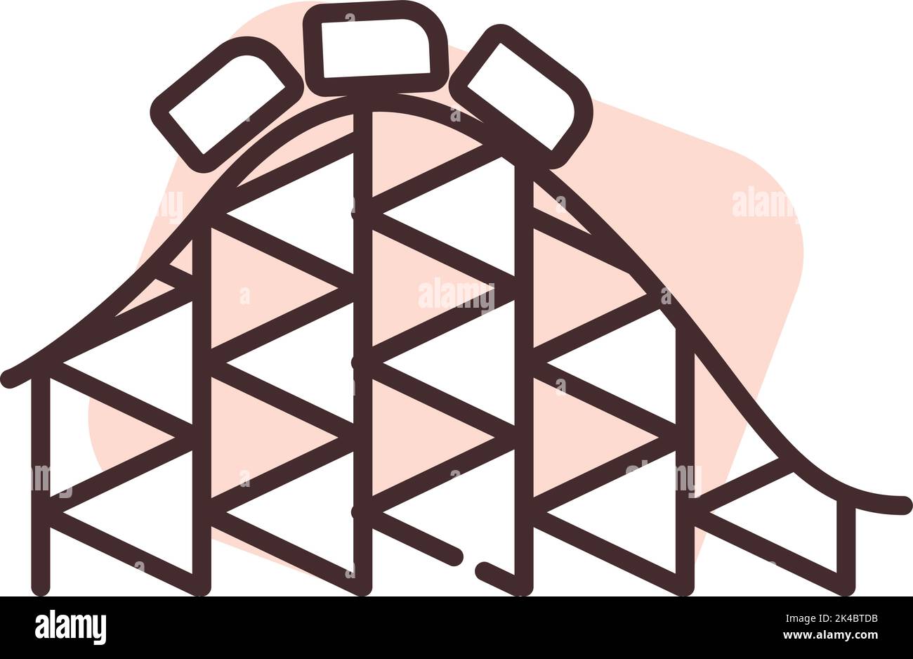 Park rollercoaster, illustration, vector on white background. Stock Vector