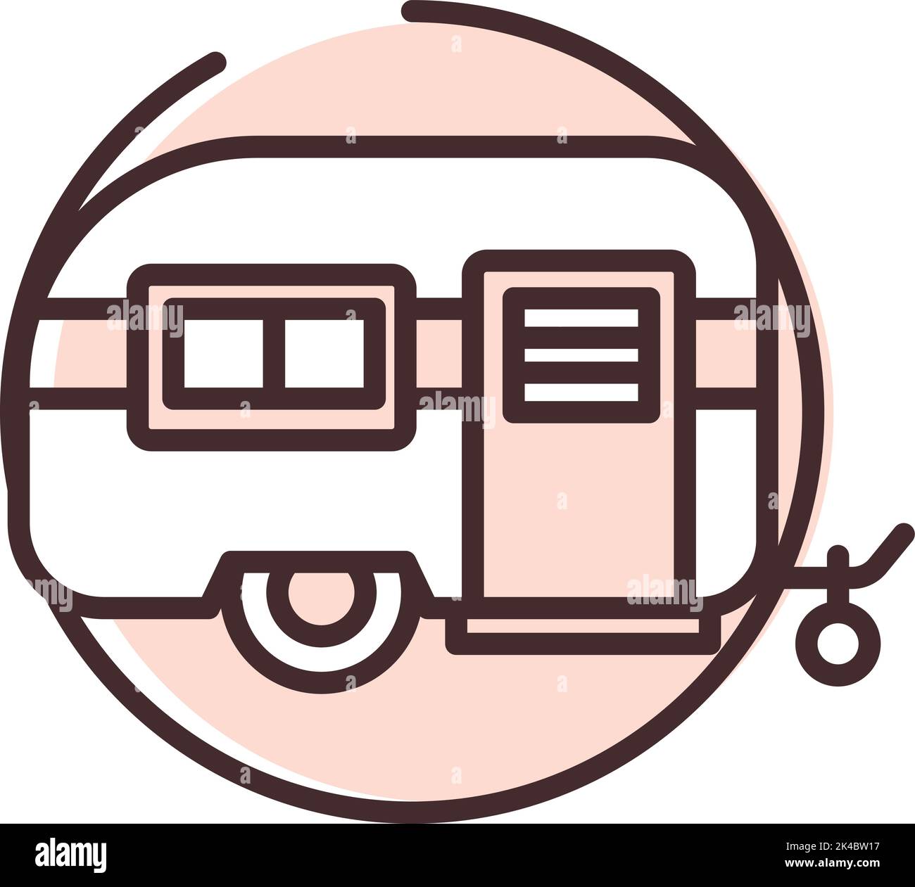 Pool and beach caravan, illustration, vector on white background. Stock Vector