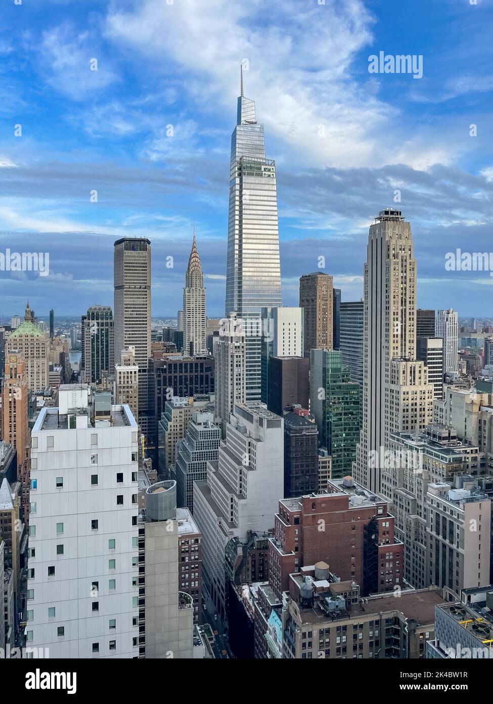 Aerial view of the Midtown skyline in Manhattan, New York City Stock ...