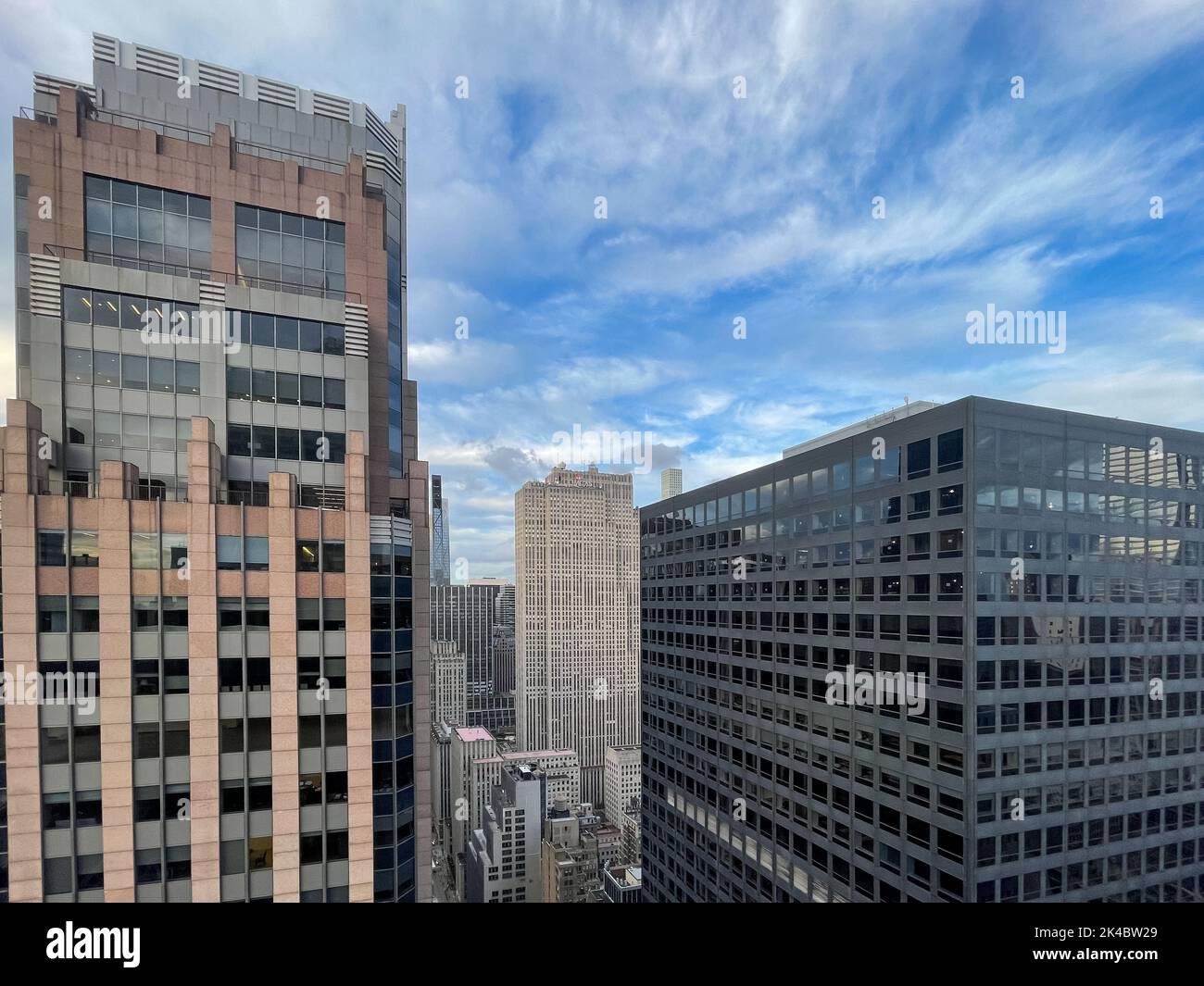 New York Sept 21, 2021 Aerial view of the Midtown skyline in