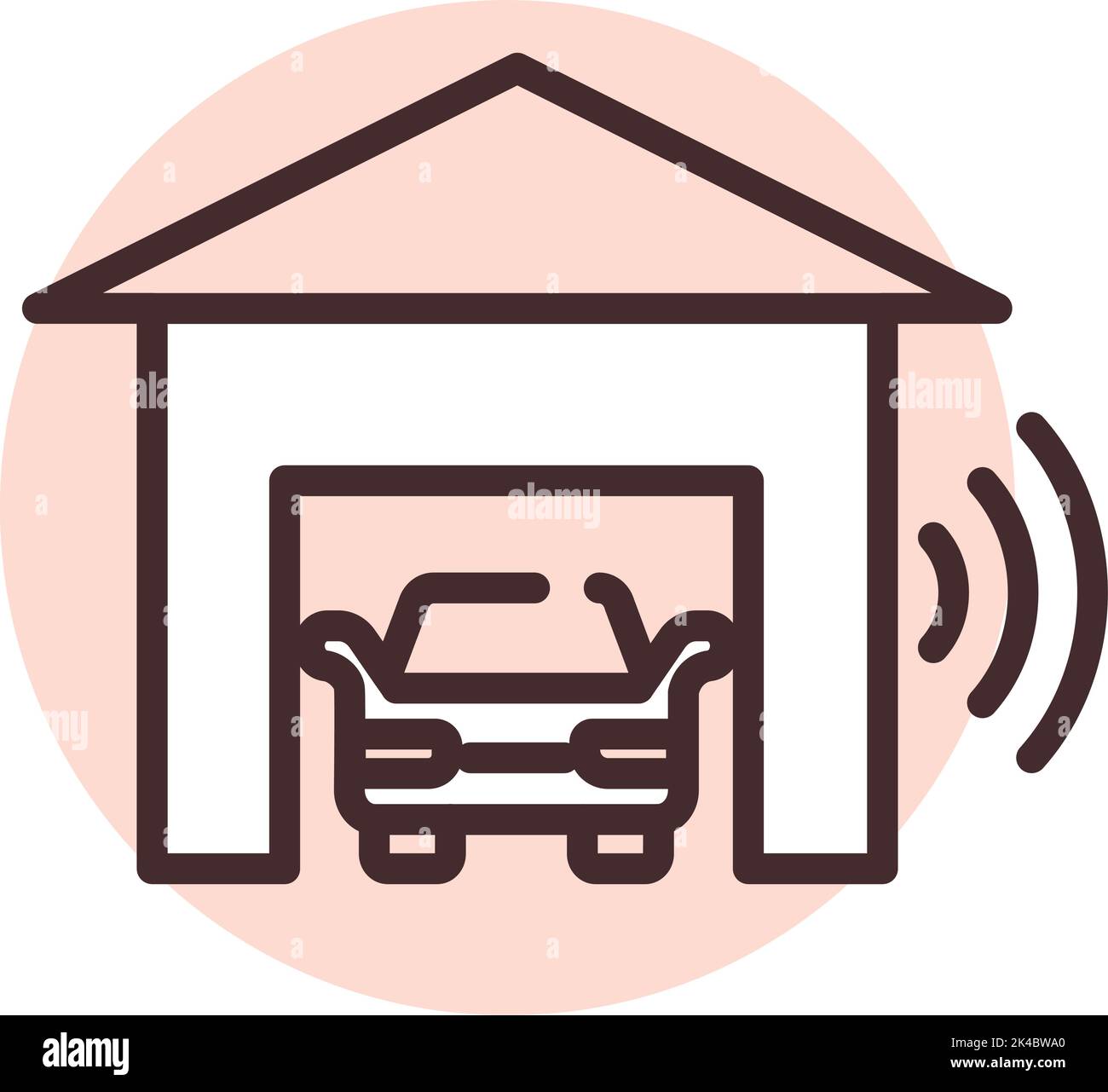 Smart home garage, illustration, vector on white background. Stock Vector