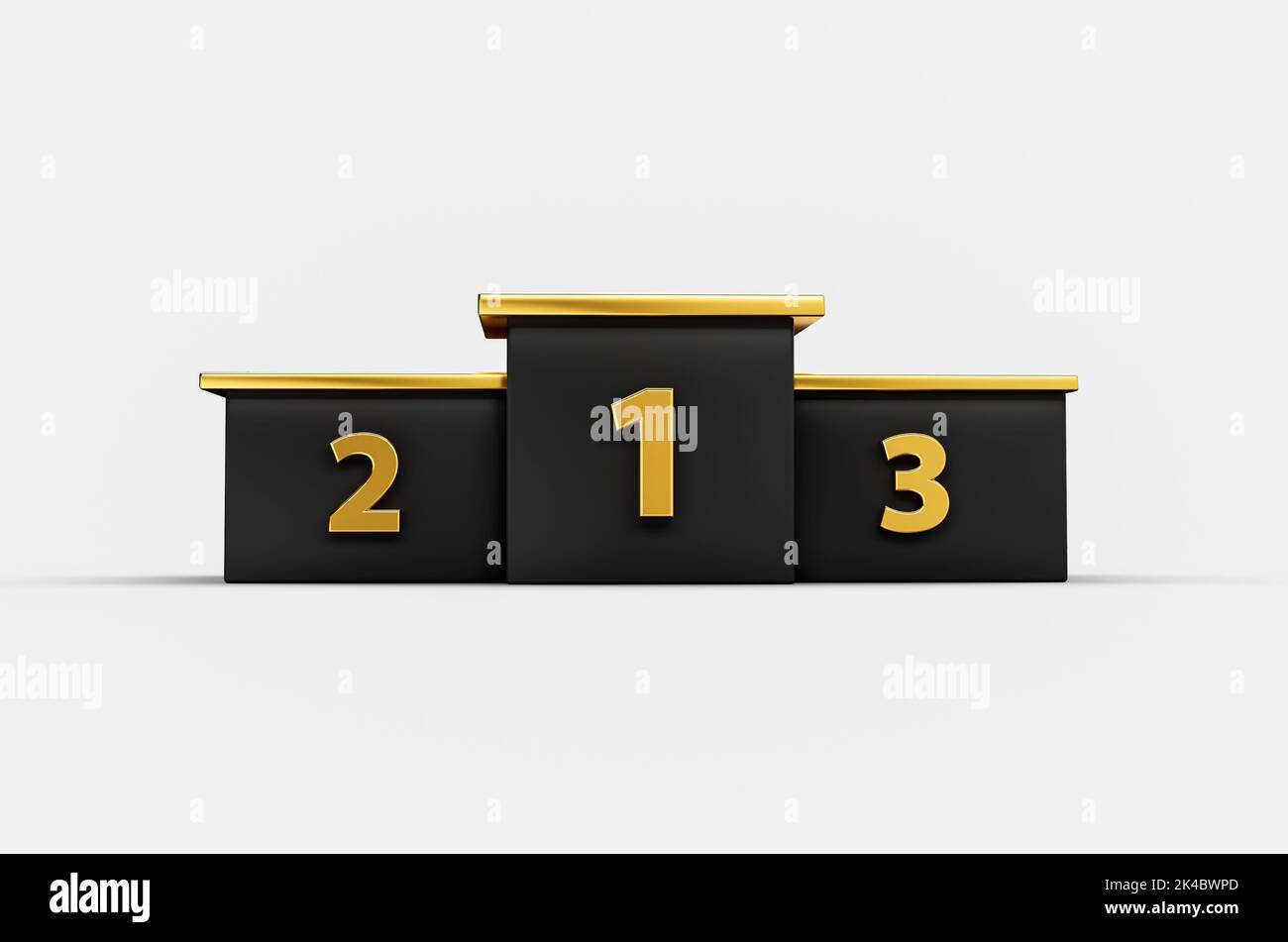 Gold and Black Winner Podium on white isolated background 3d ...