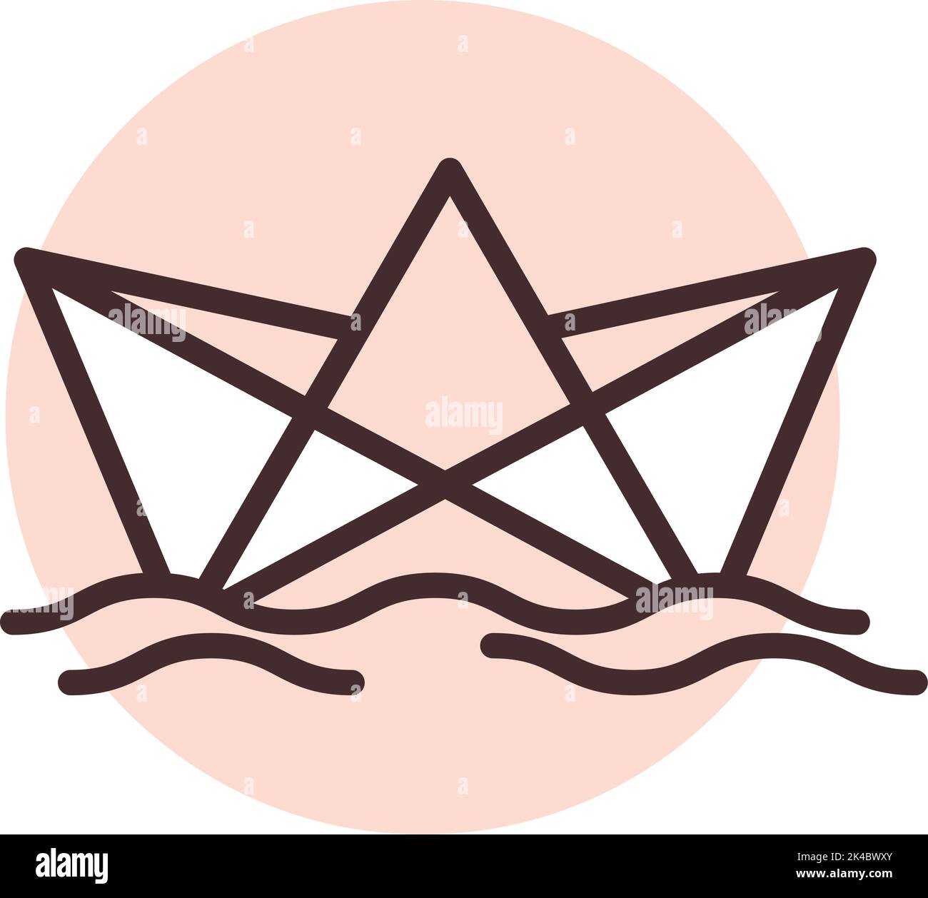 Summer paper ship, illustration, vector on white background. Stock Vector