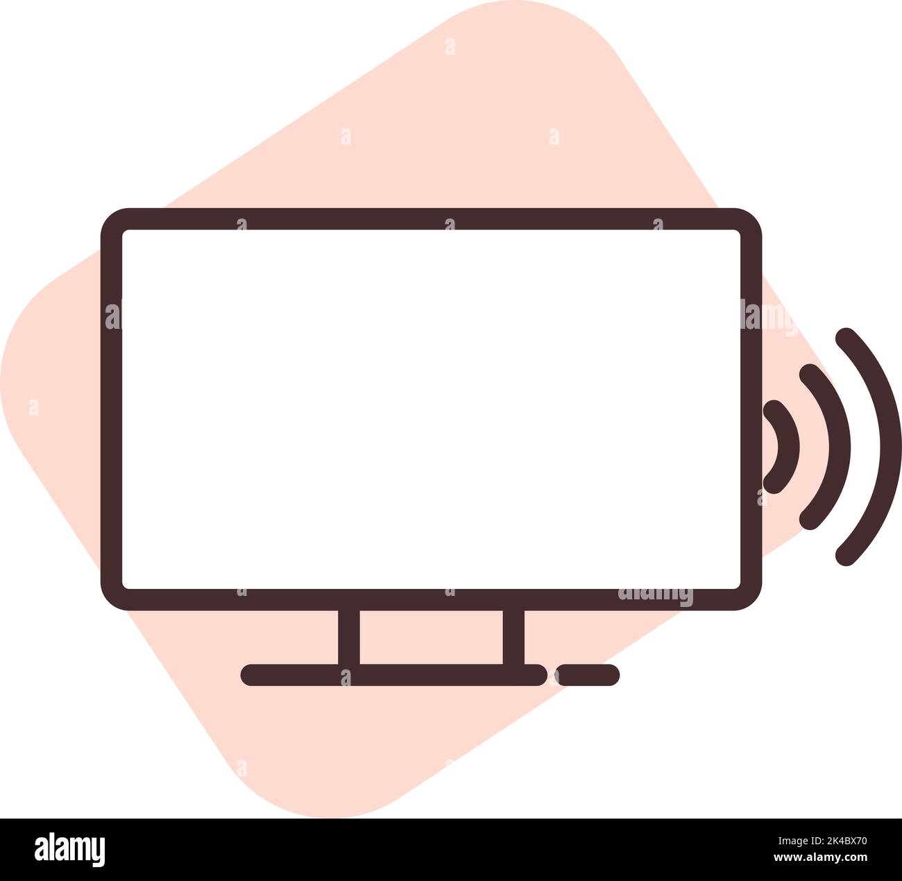 Smart house tv, illustration, vector on white background. Stock Vector