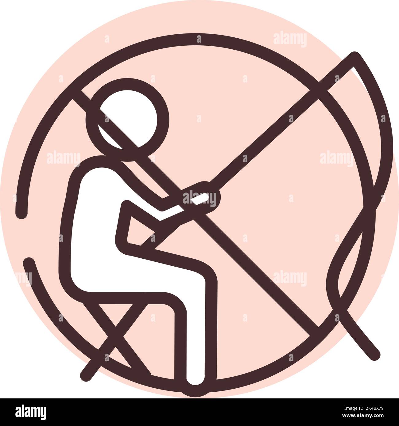 No fishing allowed, illustration, vector on white background. Stock Vector