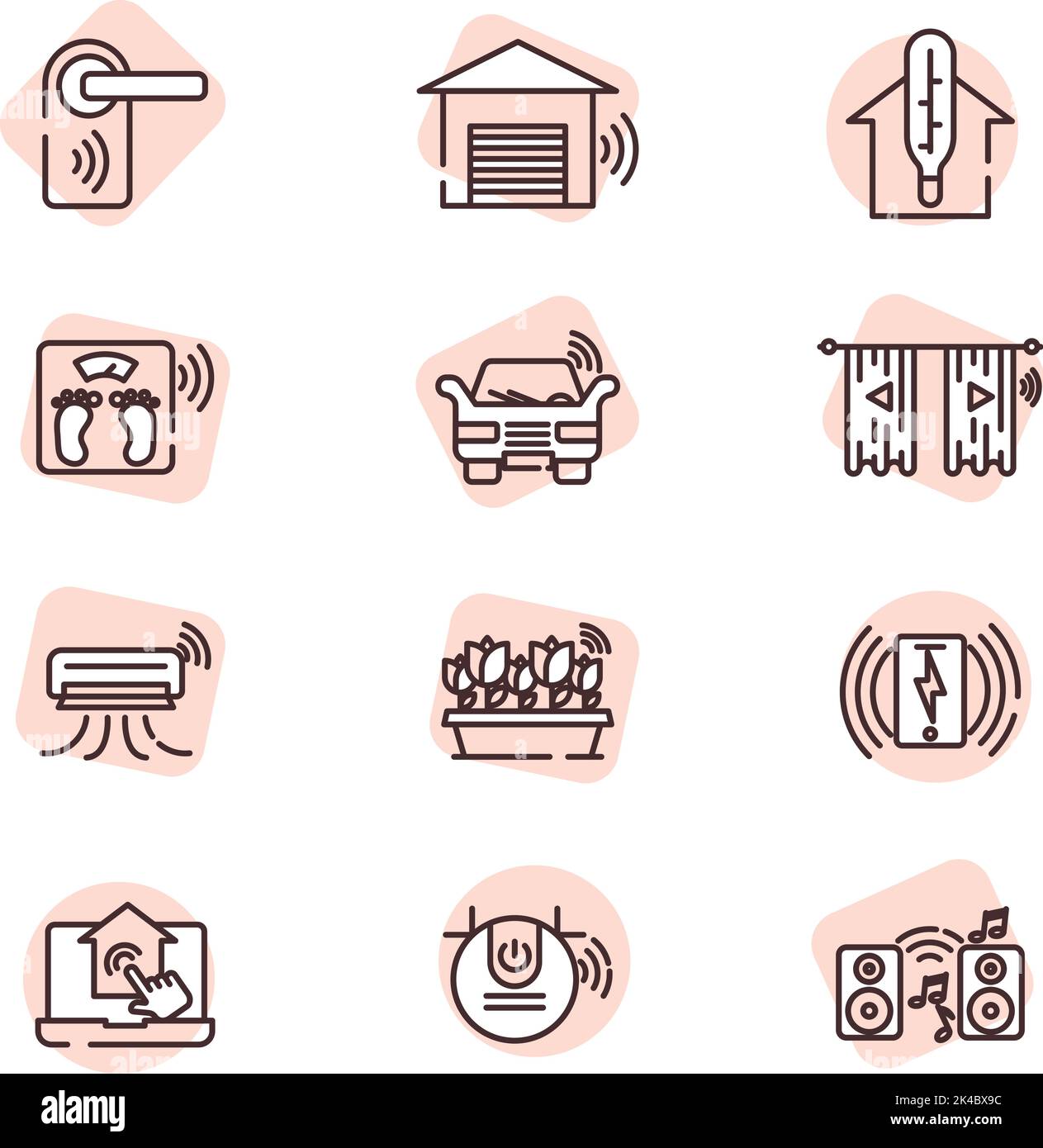Smart houses, illustration, vector on white background. Stock Vector