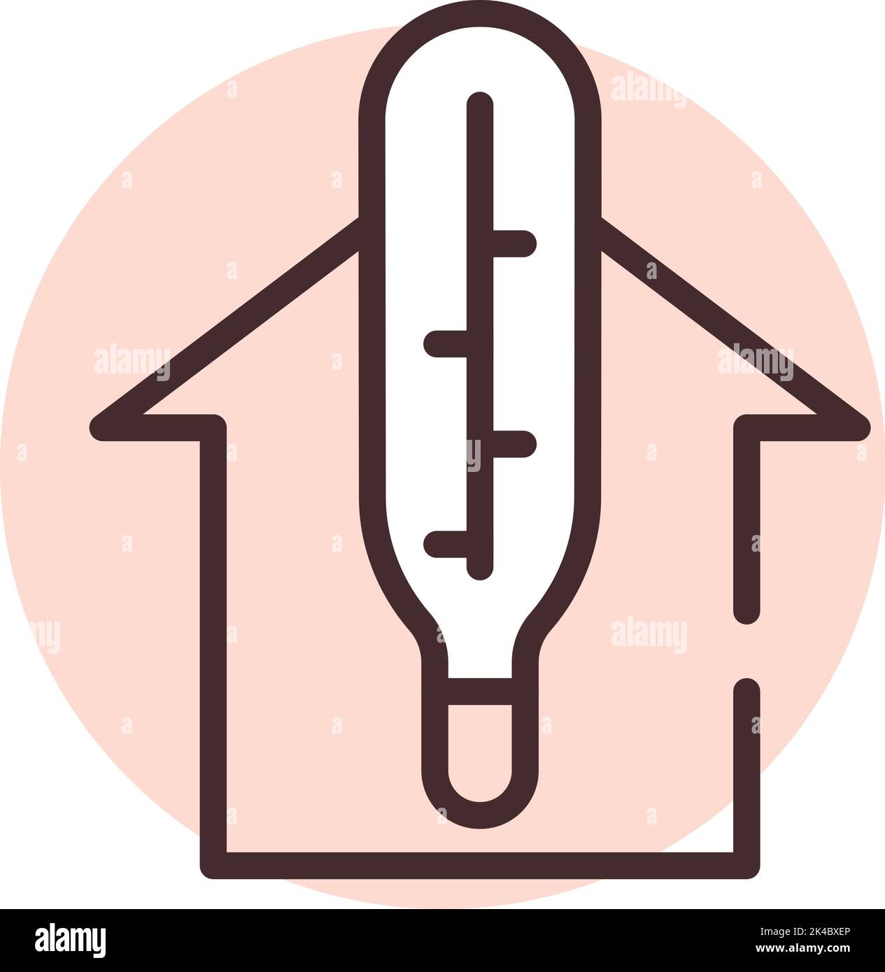 Smart houses heating temperature, illustration, vector on white background. Stock Vector
