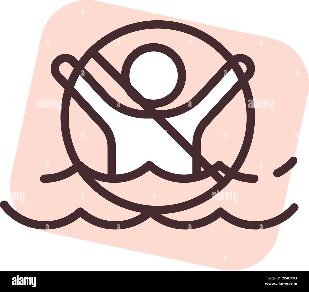 Pool and beach prohibitated, illustration, vector on white background. Stock Vector