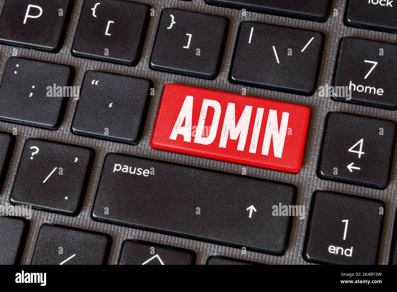 Admin word in red keyboard buttons Stock Photo