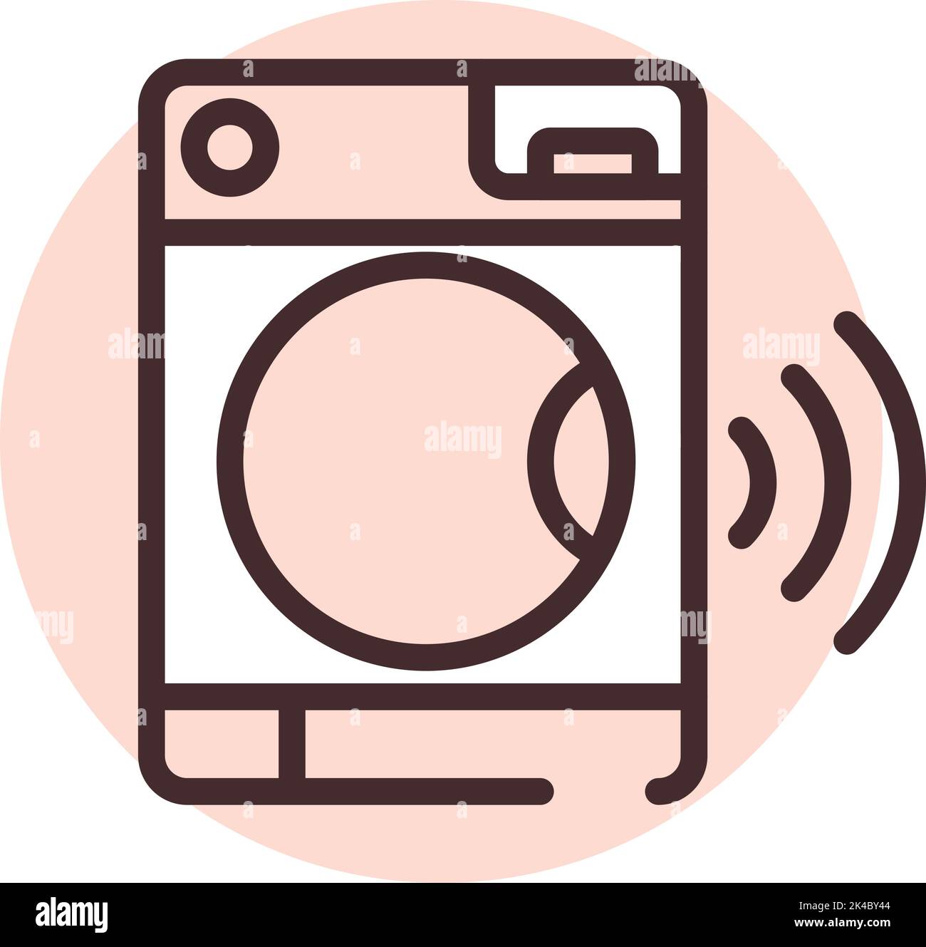 Smart house  washing machine, illustration, vector on white background. Stock Vector