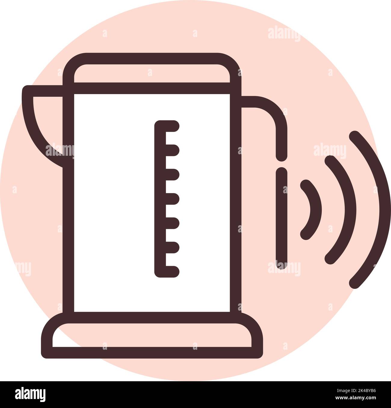Smart home kitchen kettle, illustration, vector on white background. Stock Vector
