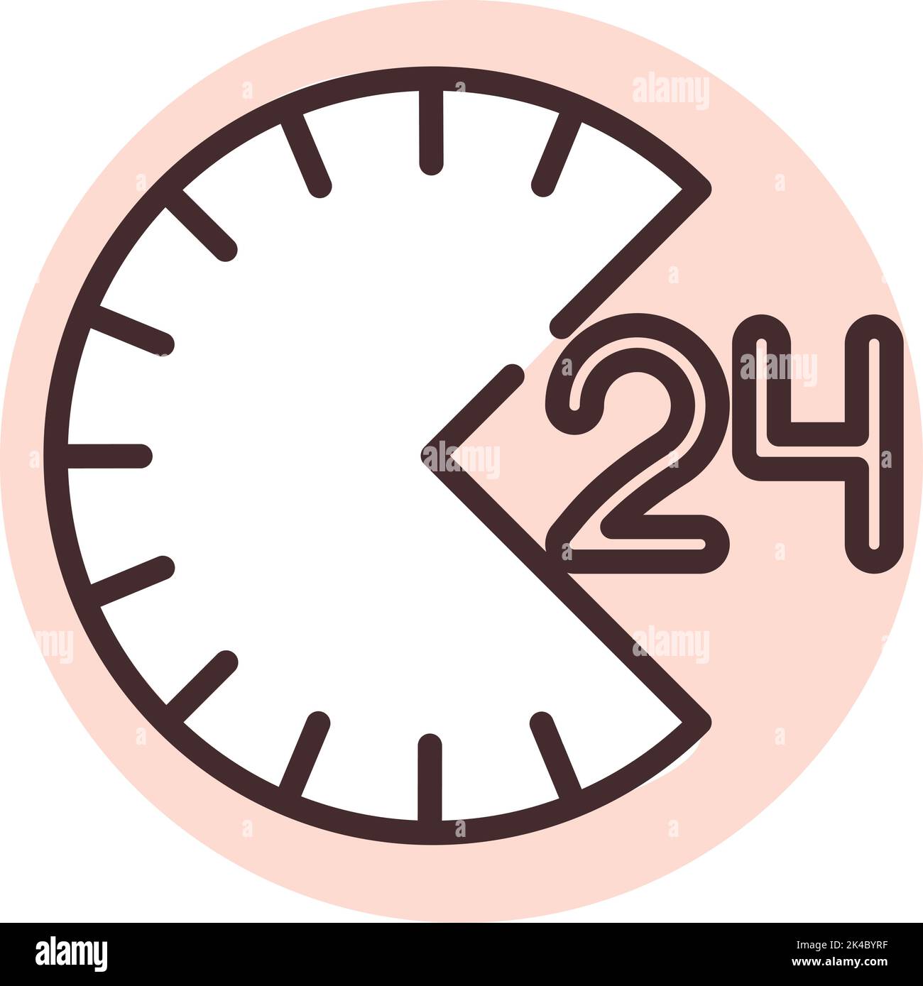 24 hour clock on white Stock Vector Images - Alamy