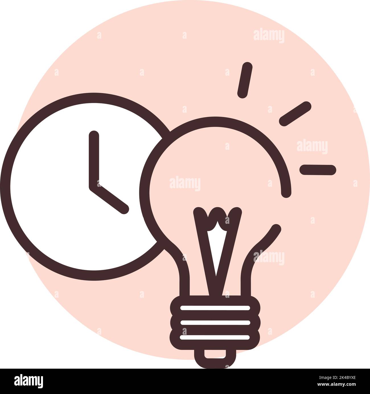 Idea time, illustration, vector on white background. Stock Vector