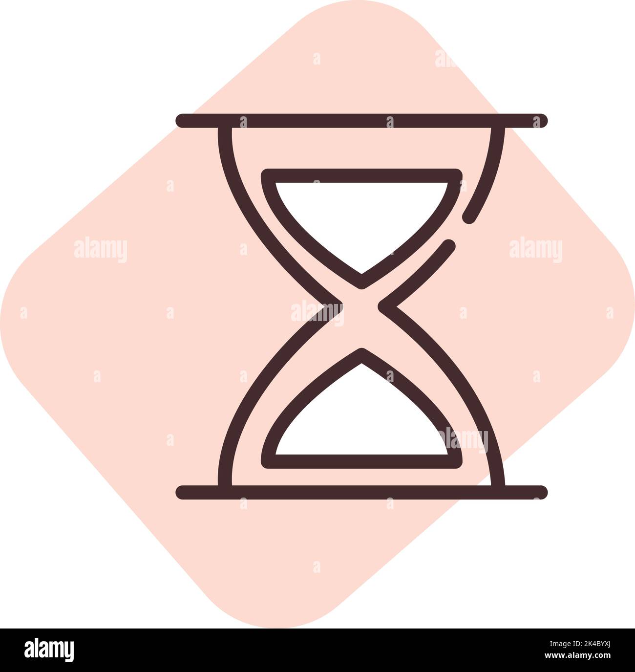 Hourglass time, illustration, vector on white background. Stock Vector