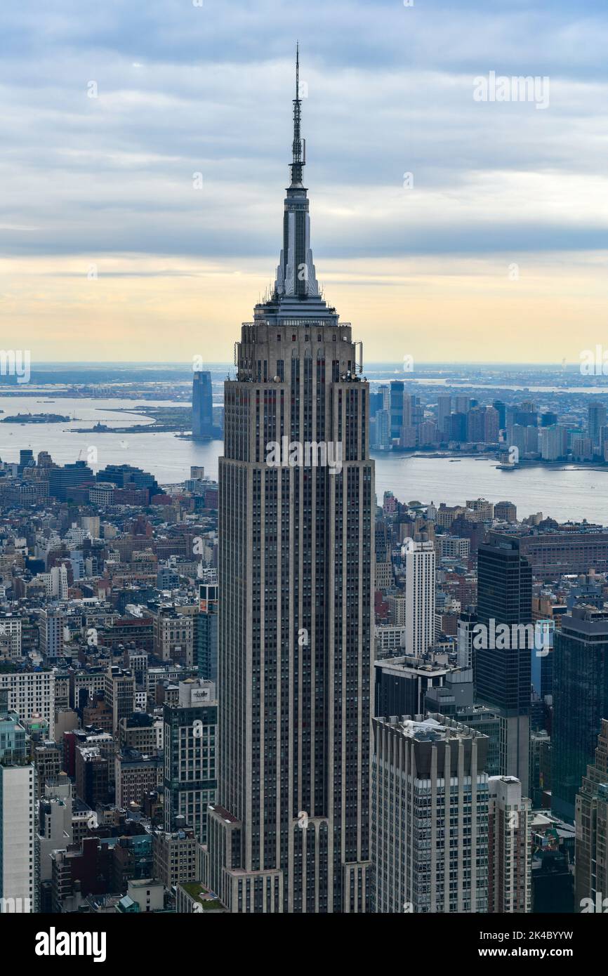 Aerial view of the New York City skyline from Midtown Manhattan Stock ...