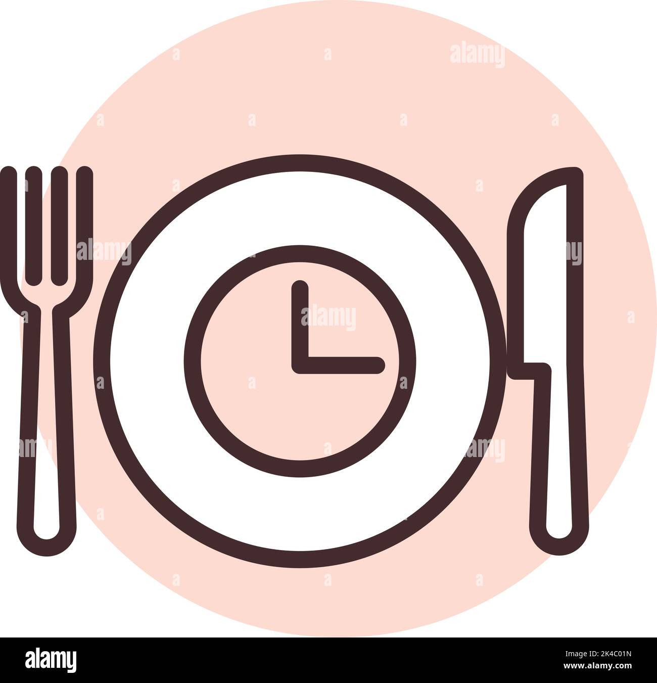 Meal time, illustration, vector on white background Stock Vector Image