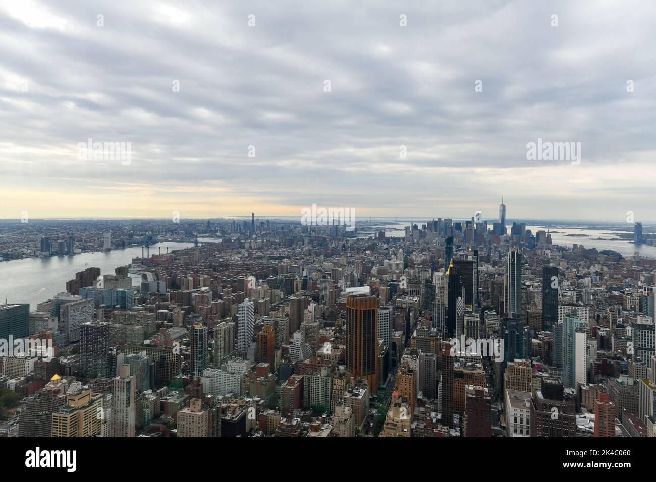 Aerial view of the New York City skyline from Midtown Manhattan Stock ...