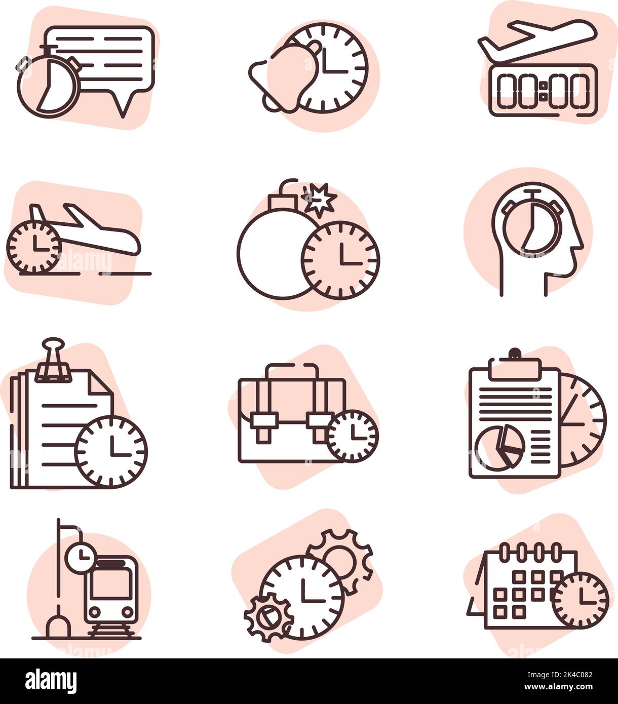 Time icon set, illustration, vector on white background Stock Vector ...