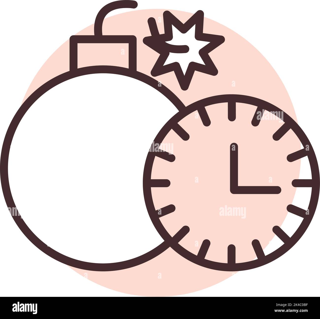 Risking time, illustration, vector on white background. Stock Vector