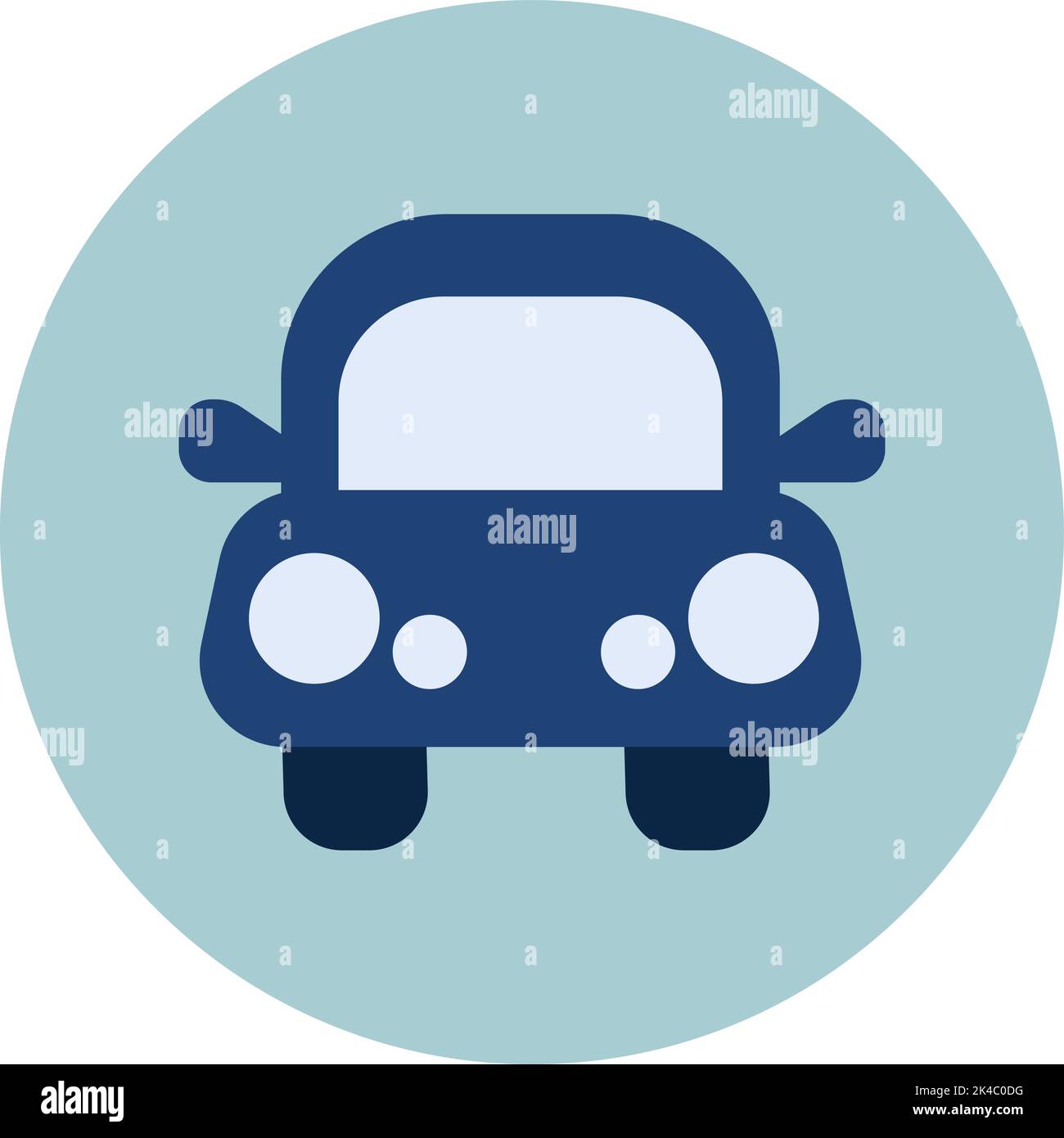 Small blue car, illustration, vector on white background Stock Vector ...
