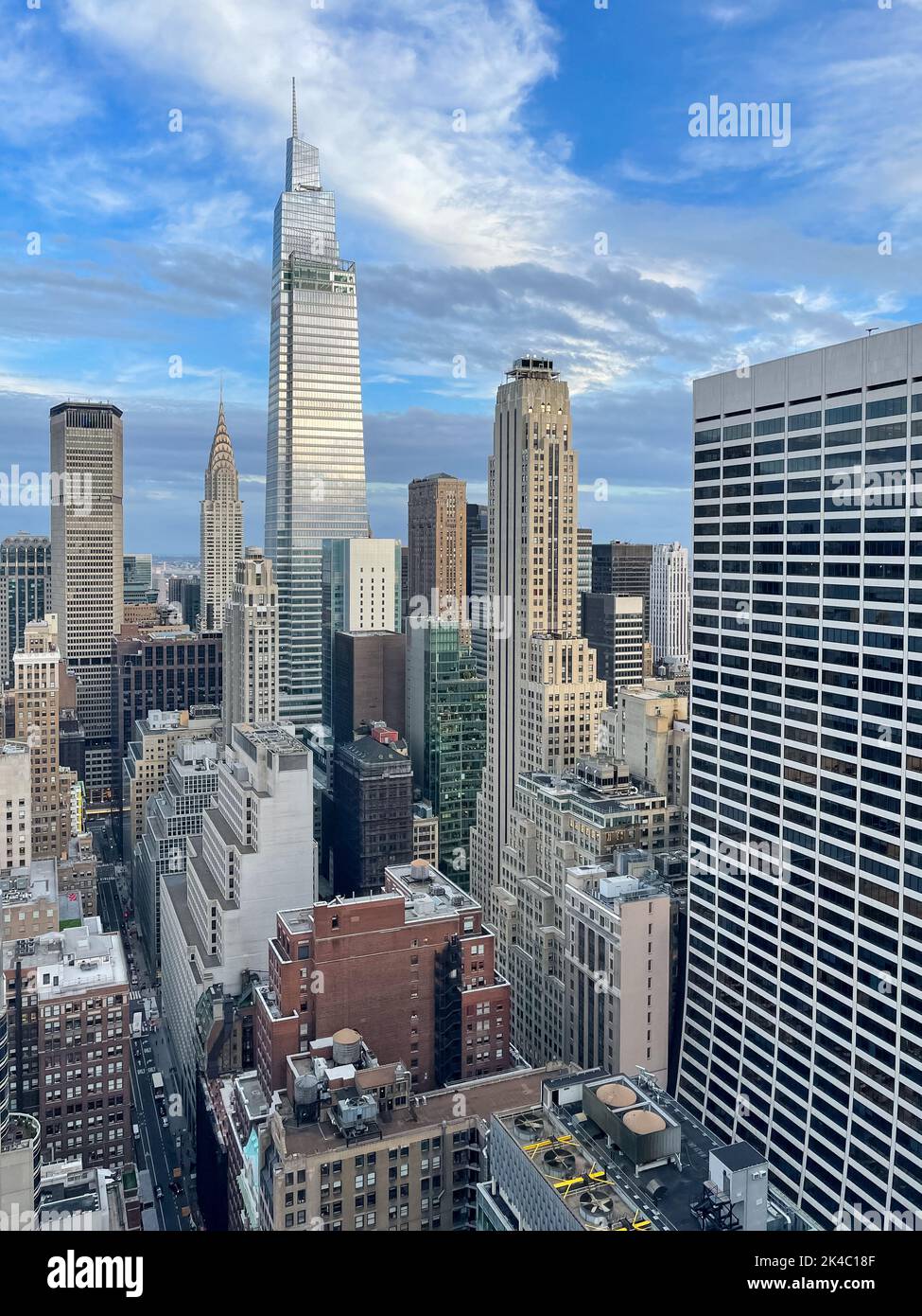 Aerial view of the Midtown skyline in Manhattan, New York City Stock ...