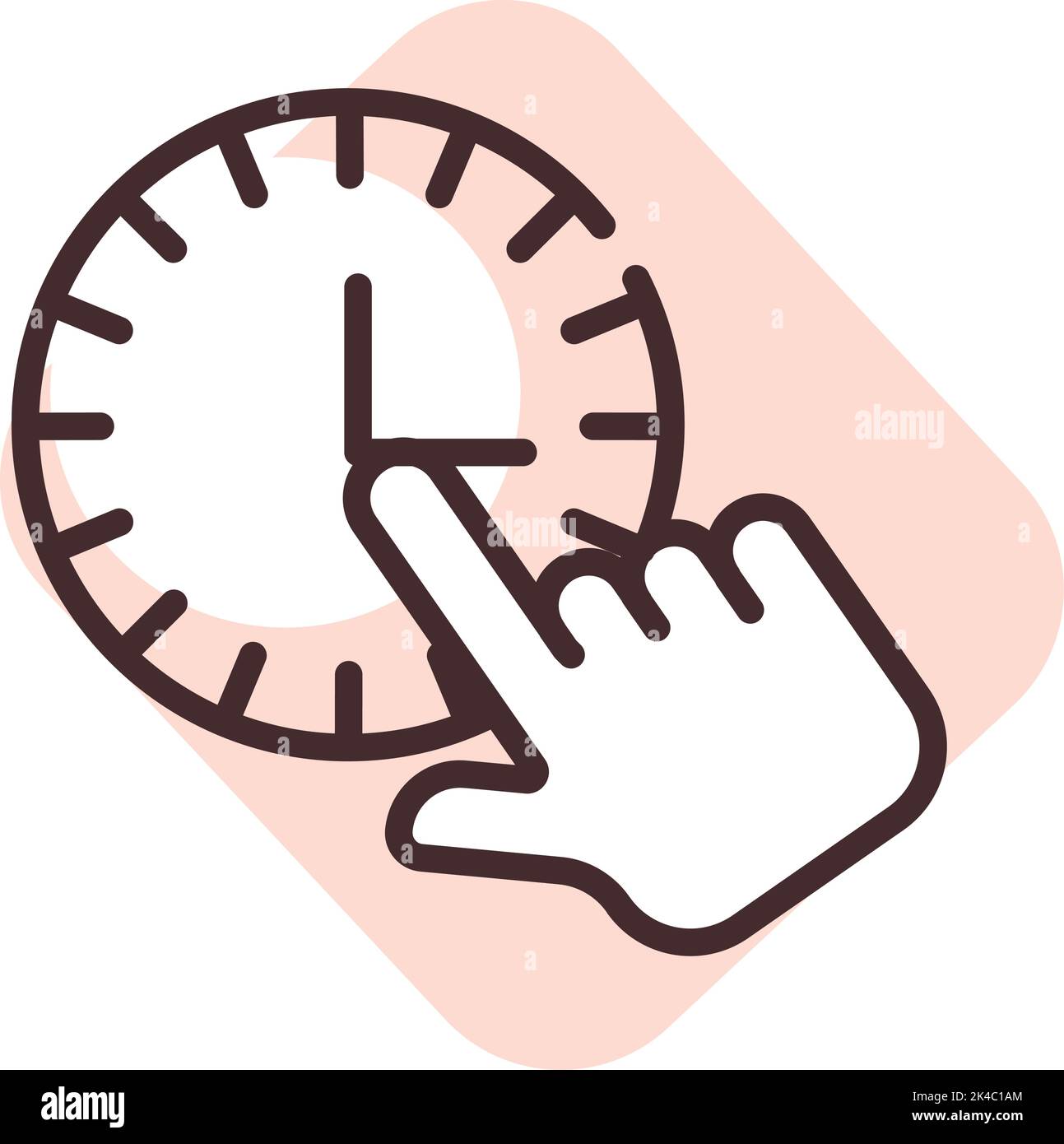 Adjusting time on clock, illustration, vector on white background Stock