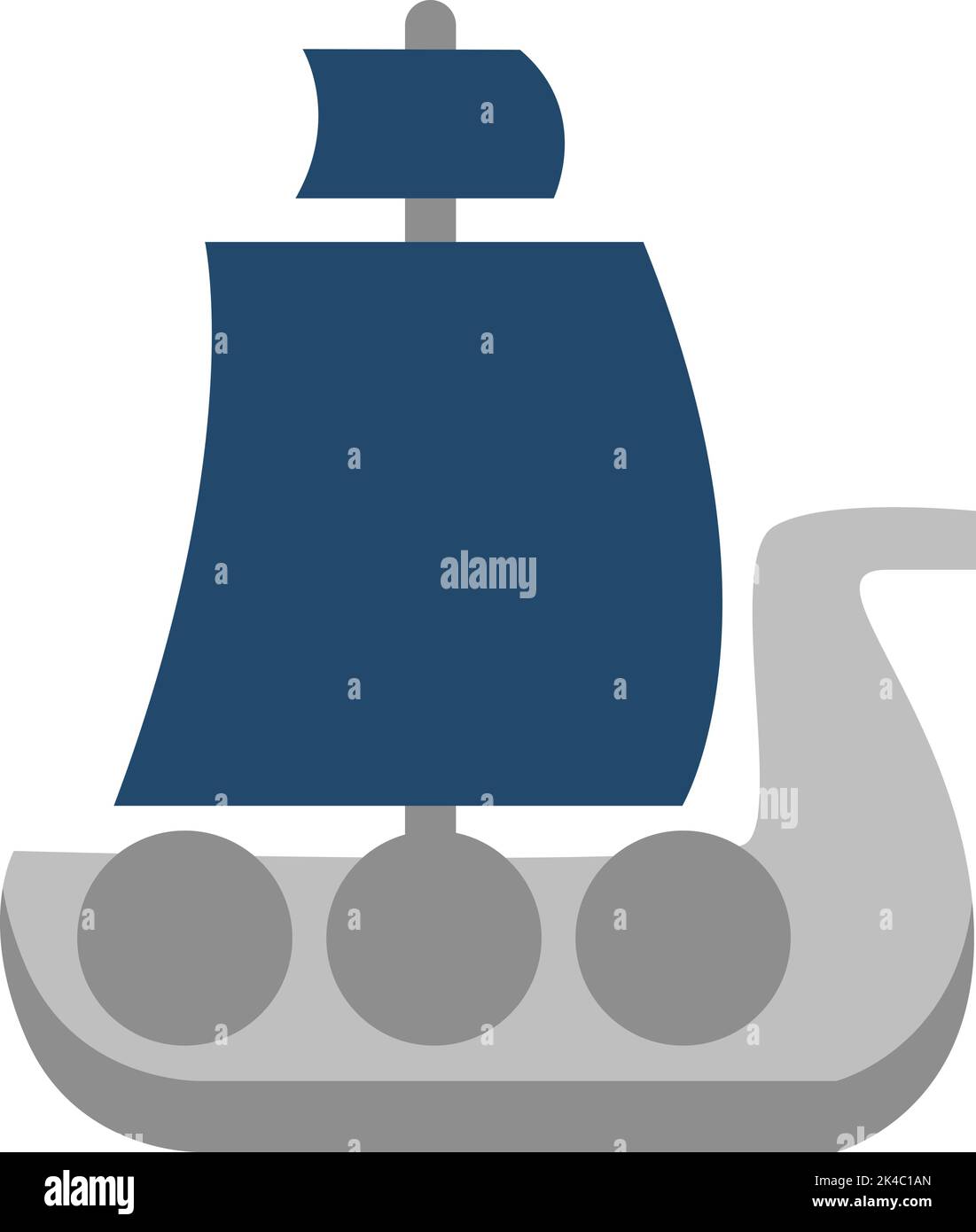 Viking ship, illustration, vector on white background. Stock Vector