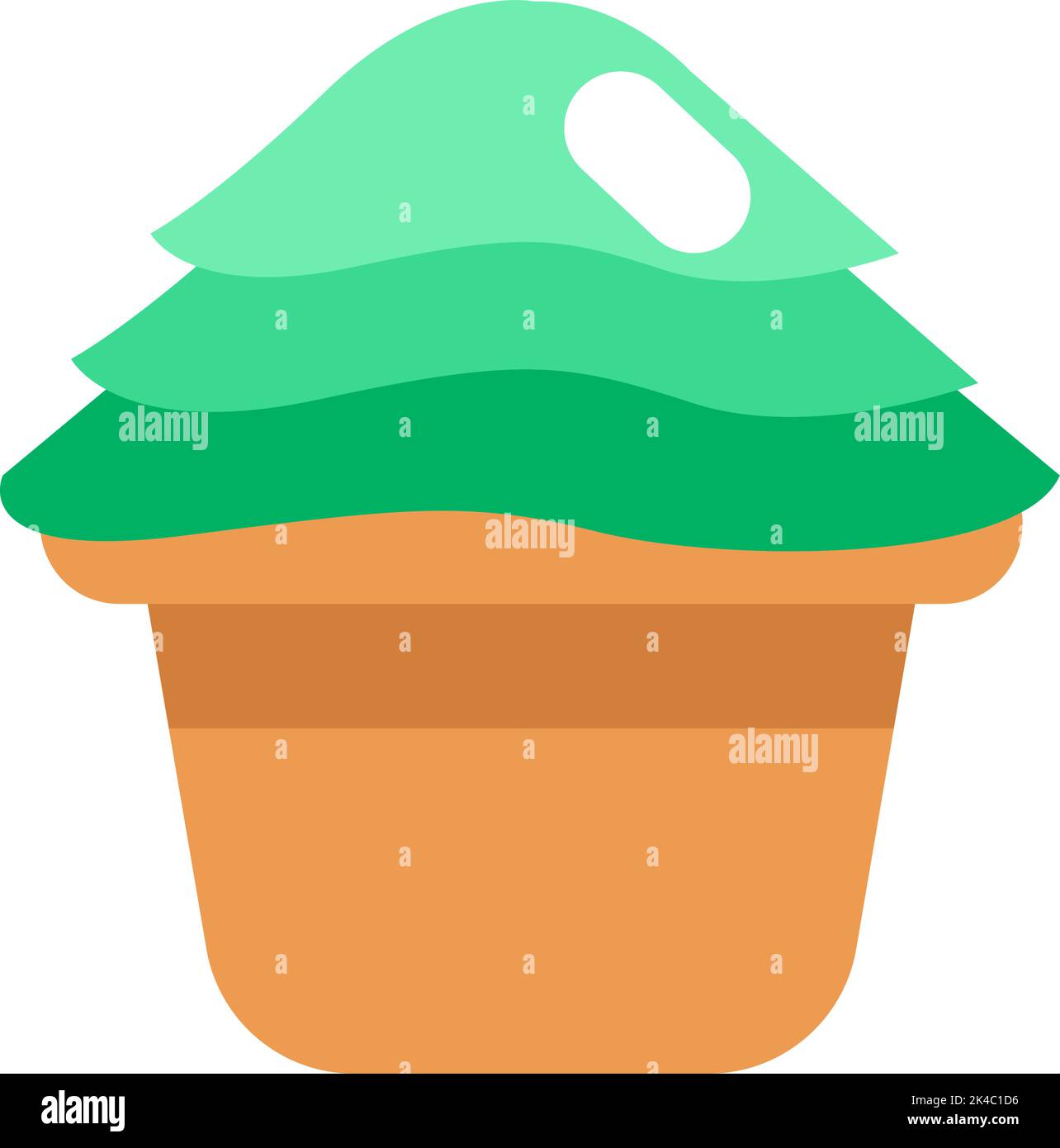 Green cupcake, illustration, vector on white background. Stock Vector