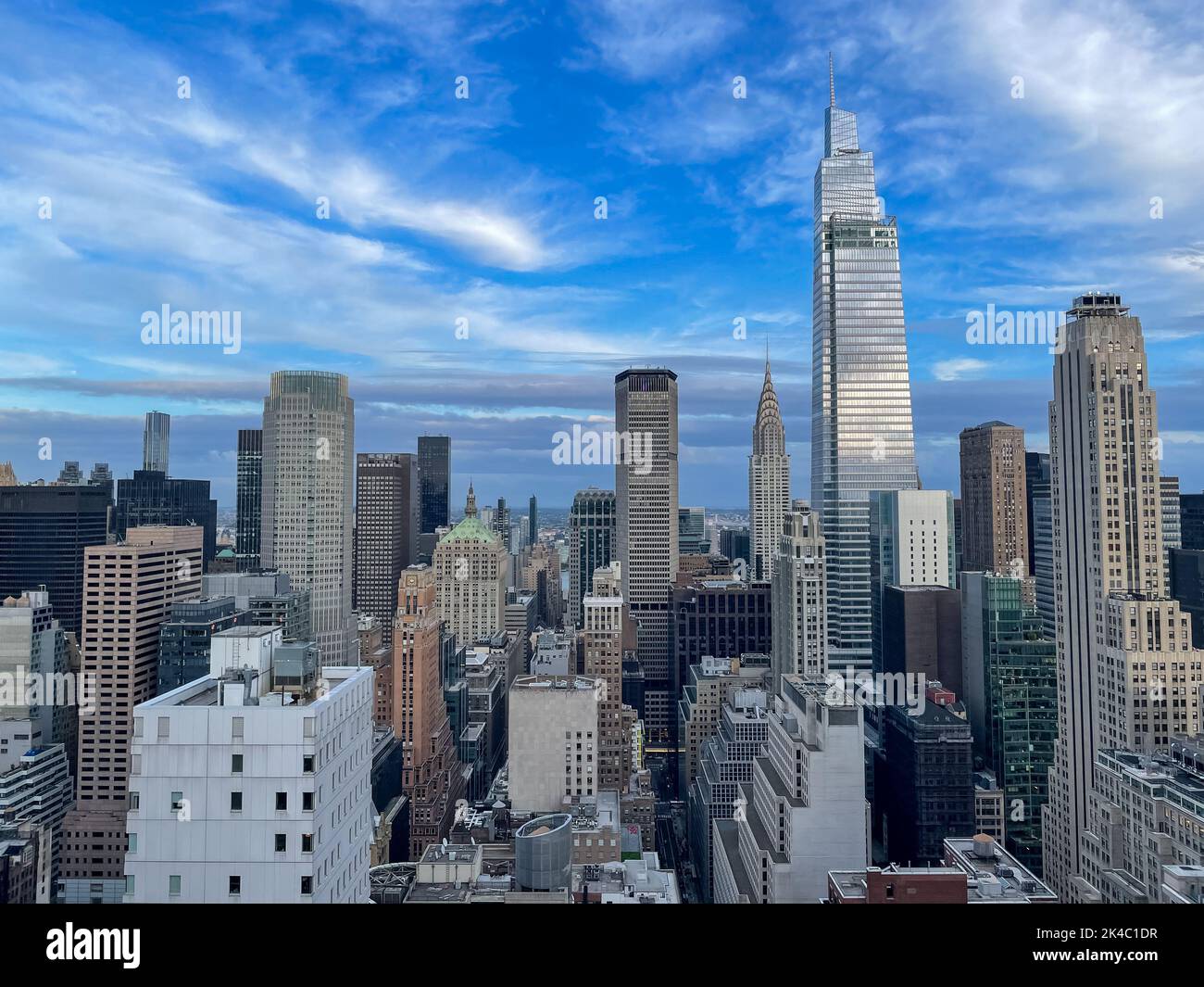 Aerial view of the Midtown skyline in Manhattan, New York City Stock ...