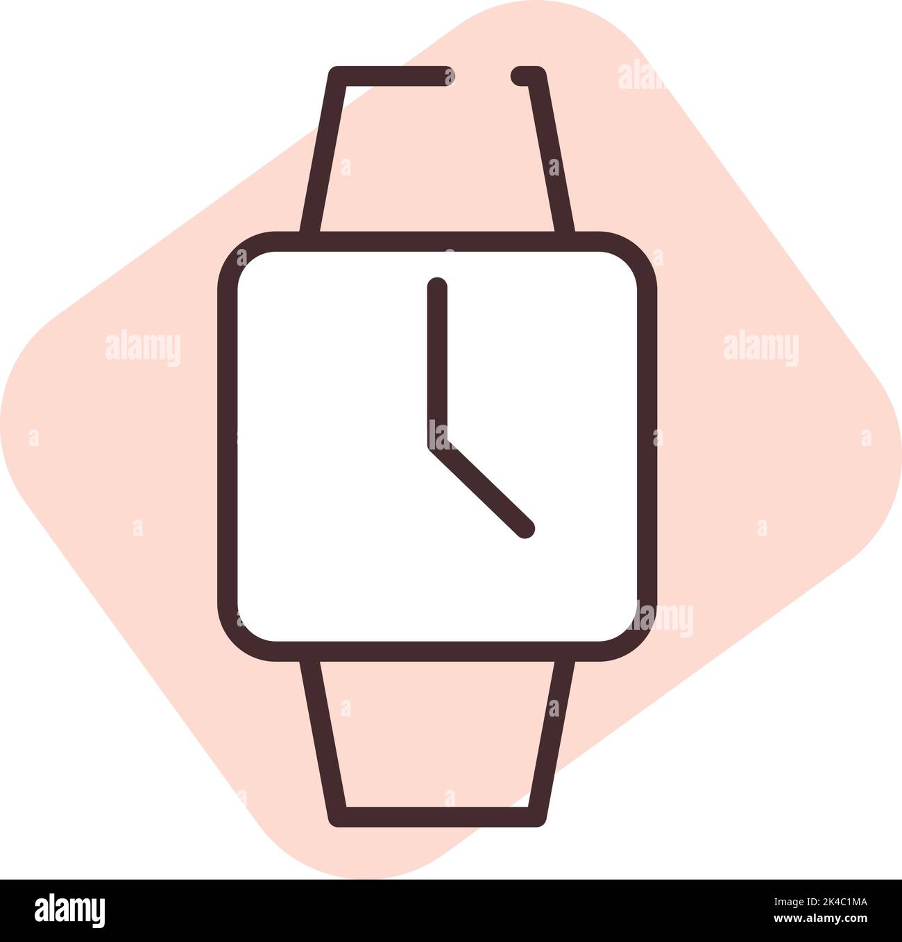 Smartwatch, illustration, vector on white background. Stock Vector