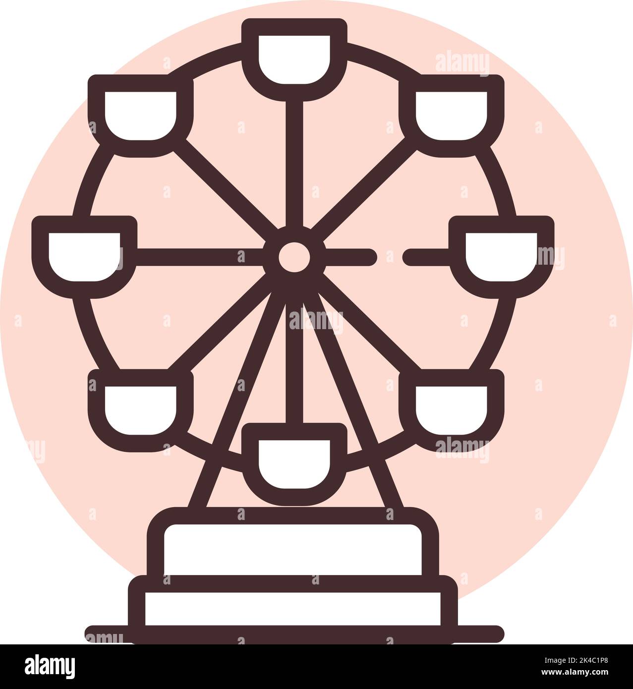 Traveling England Ferris wheel, illustration, vector on white background. Stock Vector