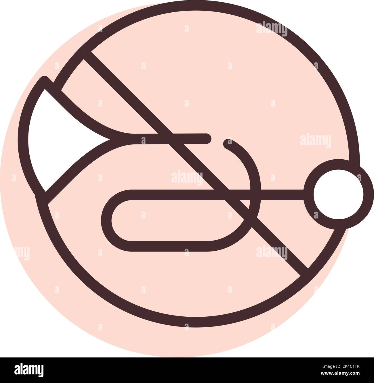 Warning sign no noise, illustration, vector on white background Stock